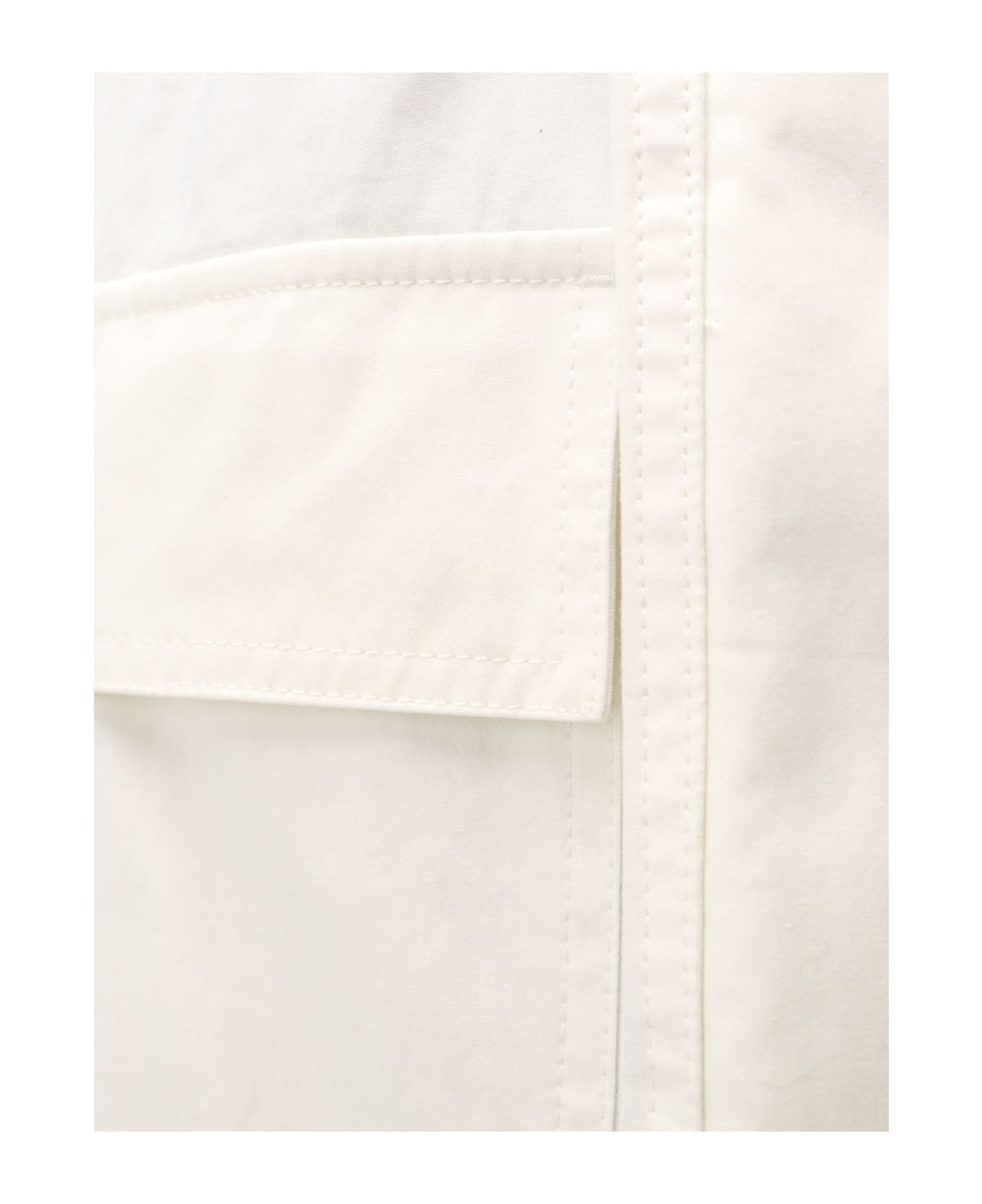 Jil Sander Pleated Elasticated Waistband Wide-leg Trousers - White ボトムス