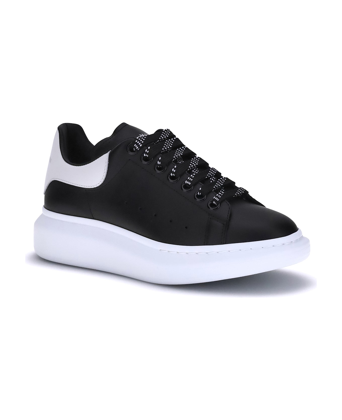 Alexander McQueen Leather Sneakers - BLACKWHITE