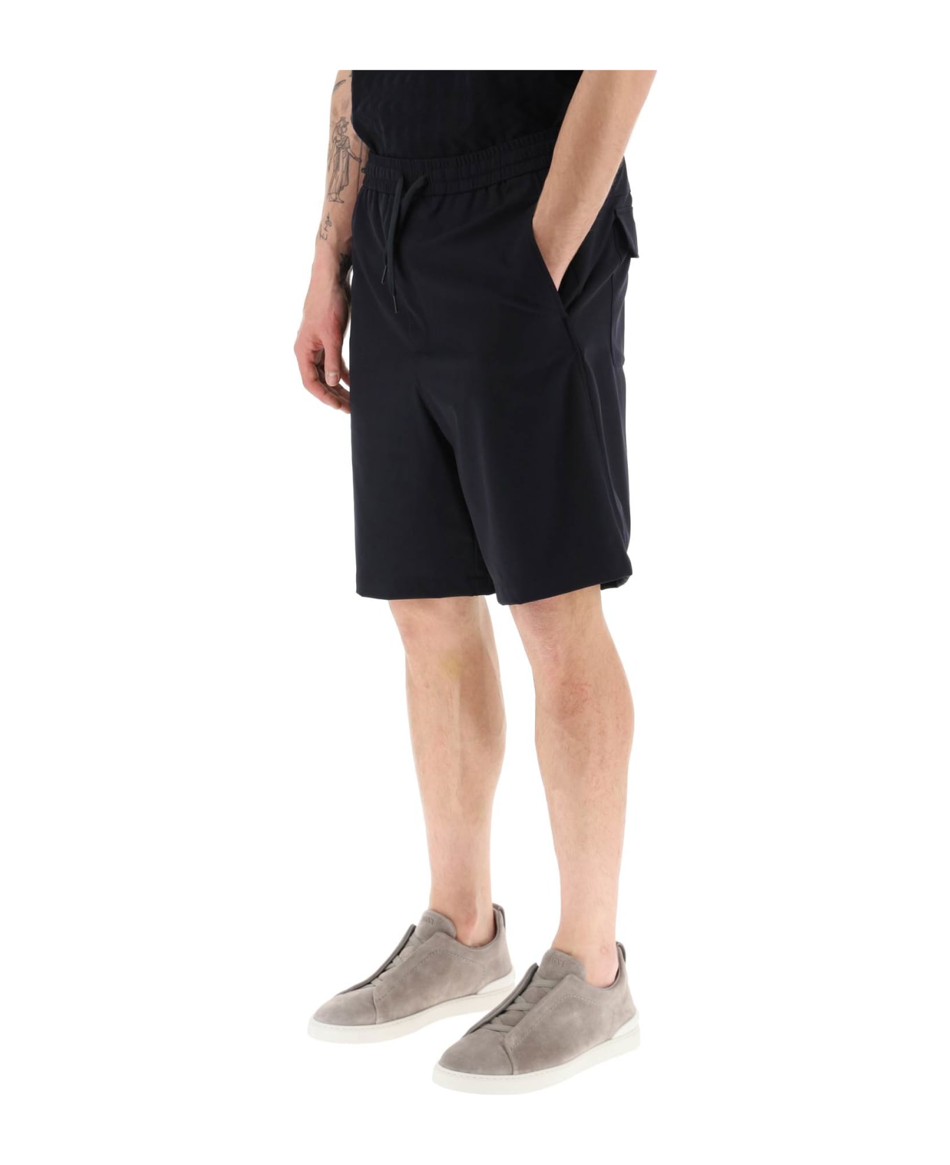 Emporio Armani Technical Jersey Shorts - BLU NAVY (Blue)