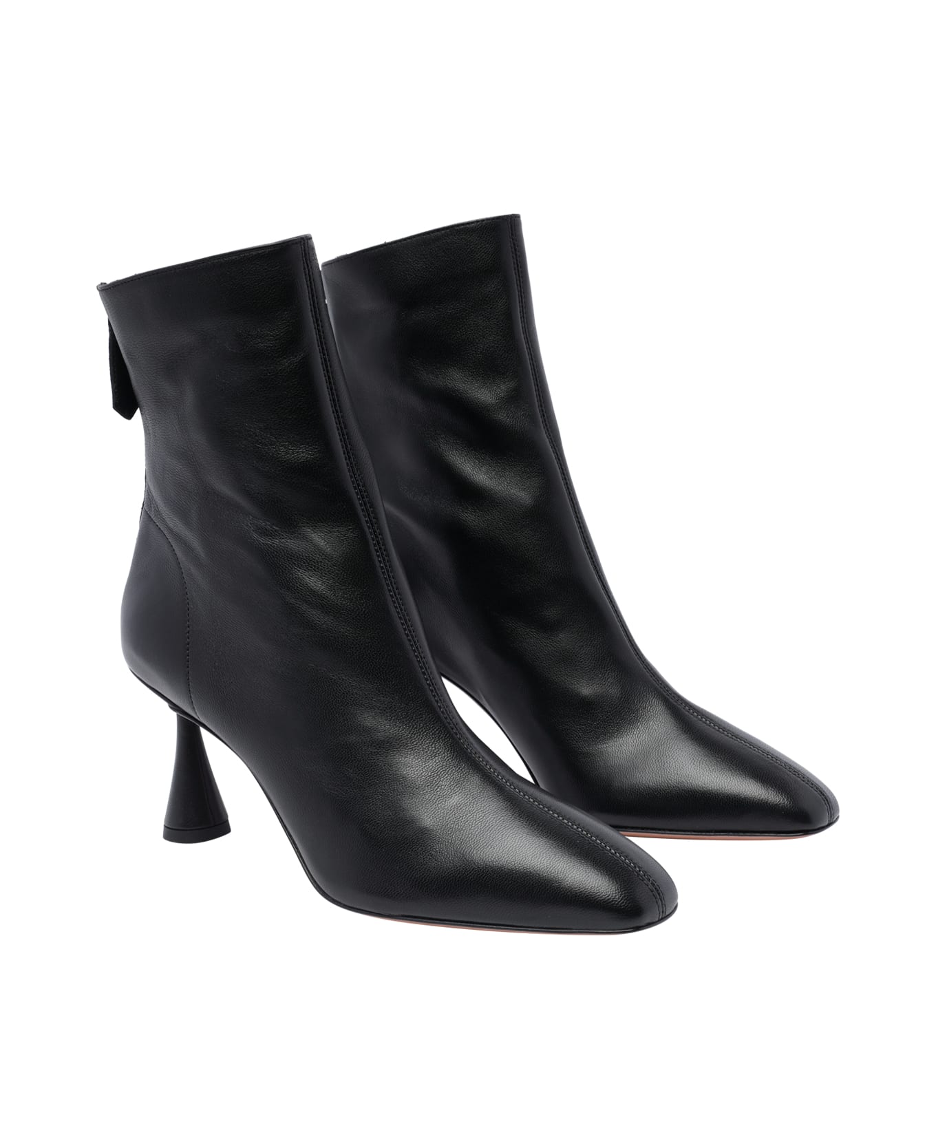 Aquazzura Black Nappa Leather Amore Ankle Boots - Black