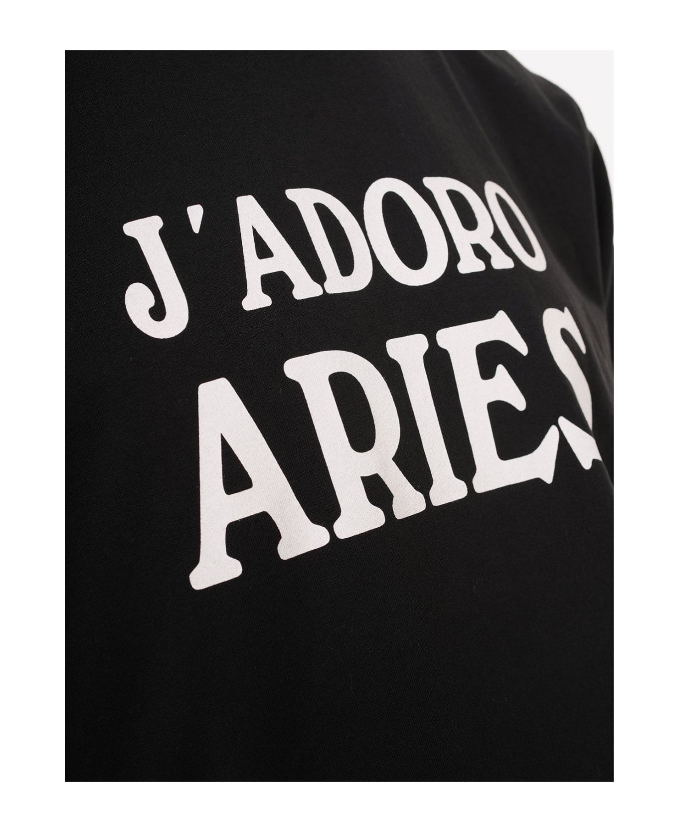 Aries Logo Printed Jersey T-shirt - Black