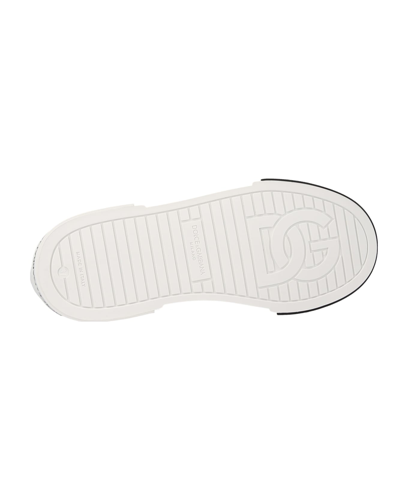 Dolce & Gabbana Logo Leather Sneakers - White/Black