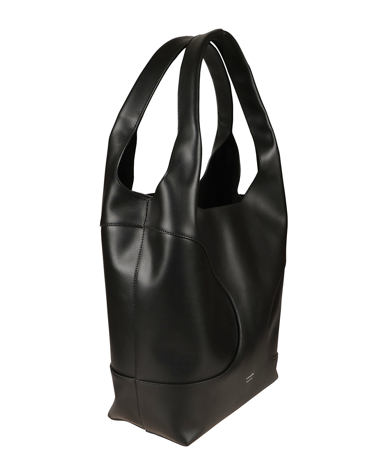 Ferragamo Logo Detail Paneled Shopper Bag - Black トートバッグ