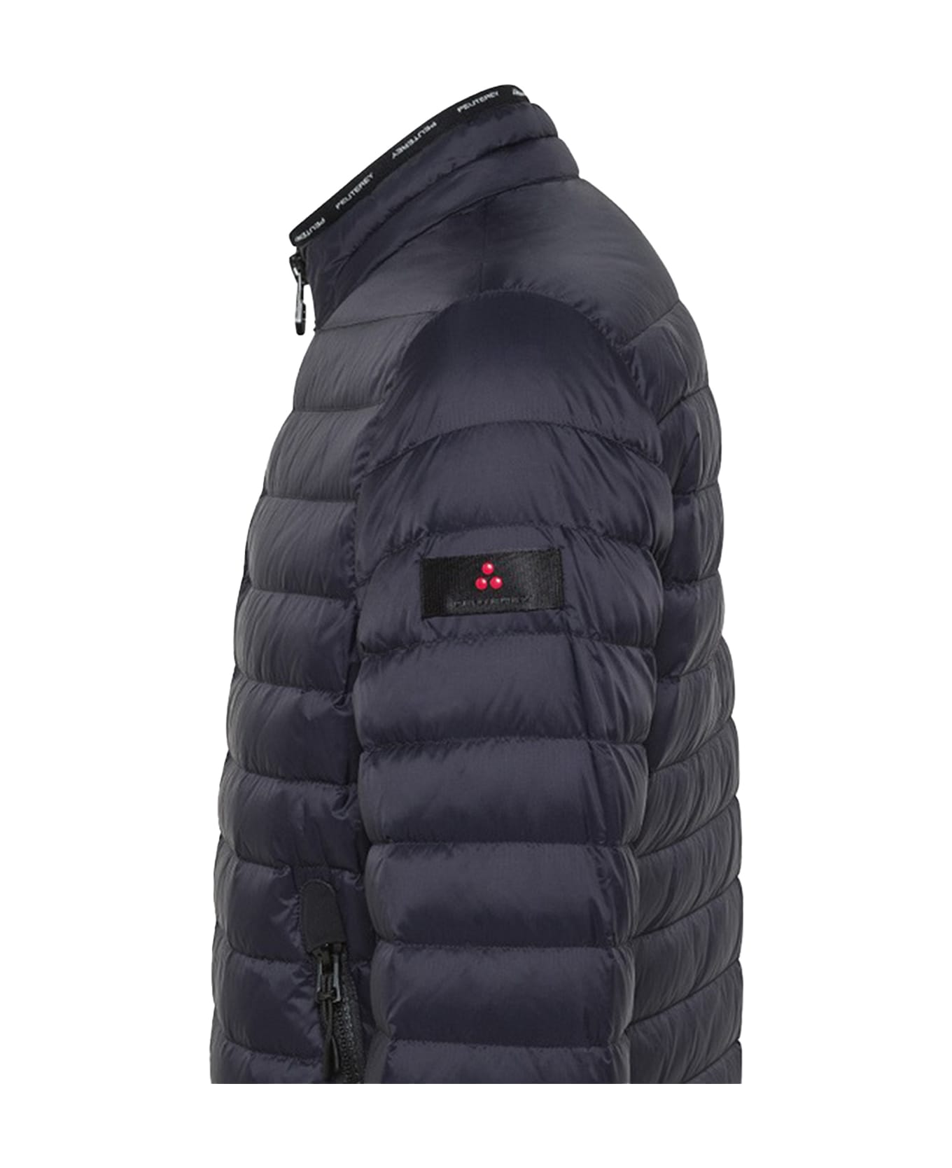 Peuterey Blue Quilted Down Jacket With Zip And Collar - Blu