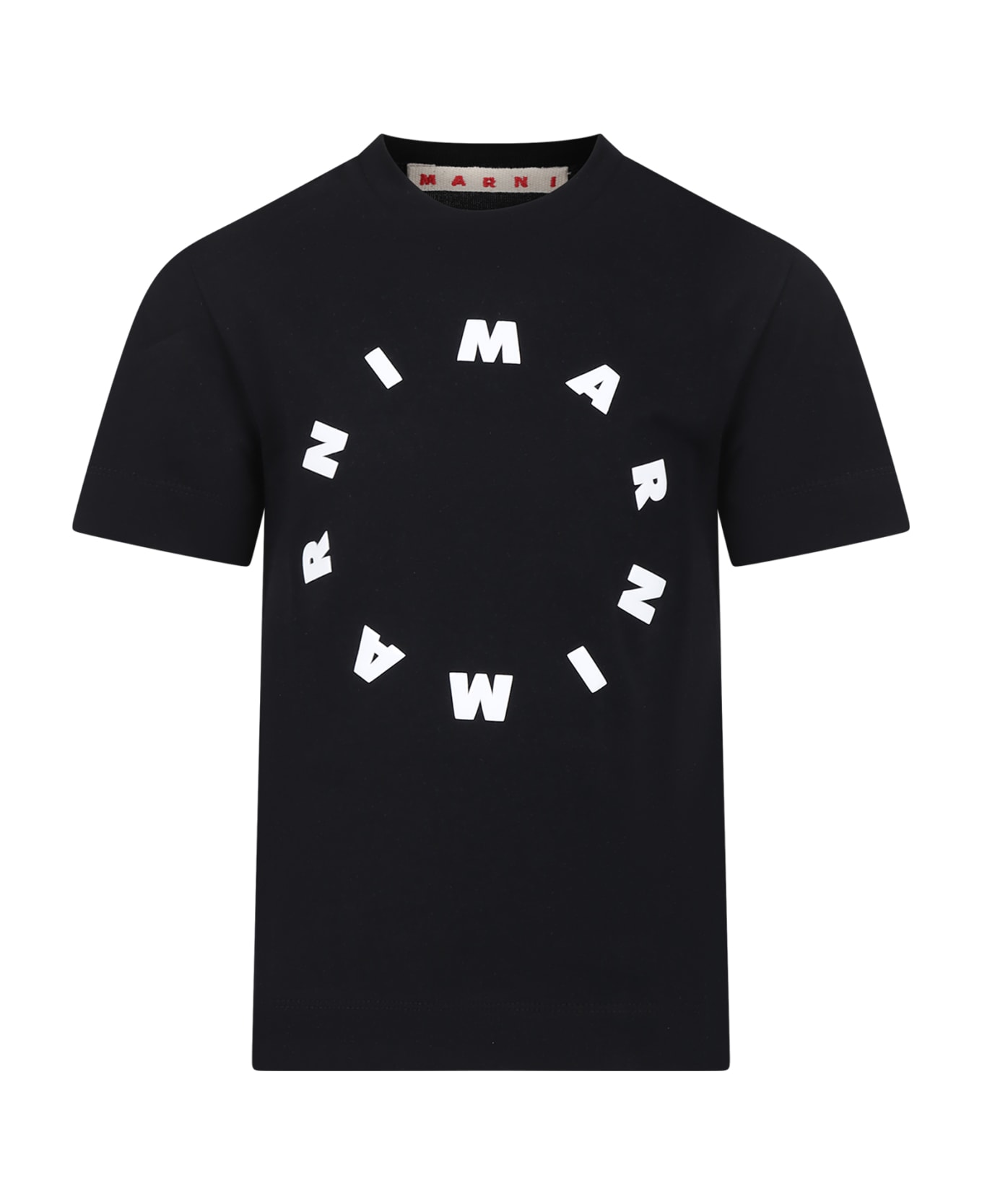 Marni Black T-shirt For Kids With Logo - Black