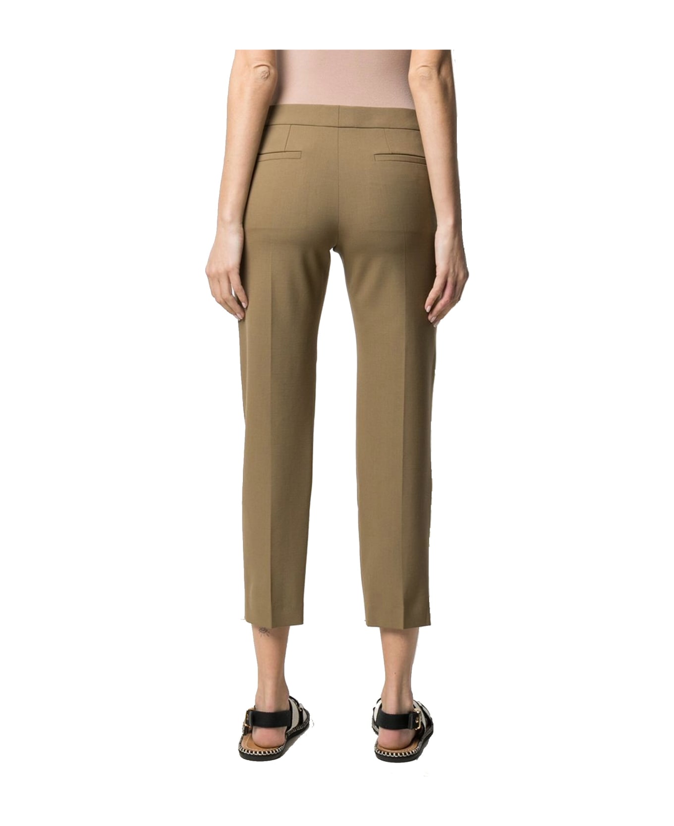 Chloé Cropped Tailored Trousers - Brown