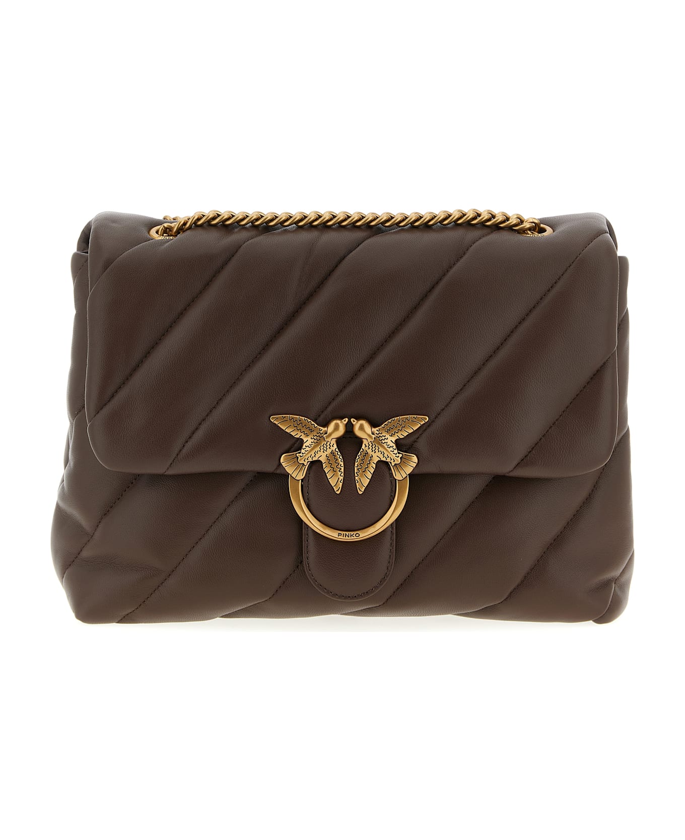 Pinko 
big Love Bag Puff Maxi Quilt
 Crossbody Bag - Brown ショルダーバッグ