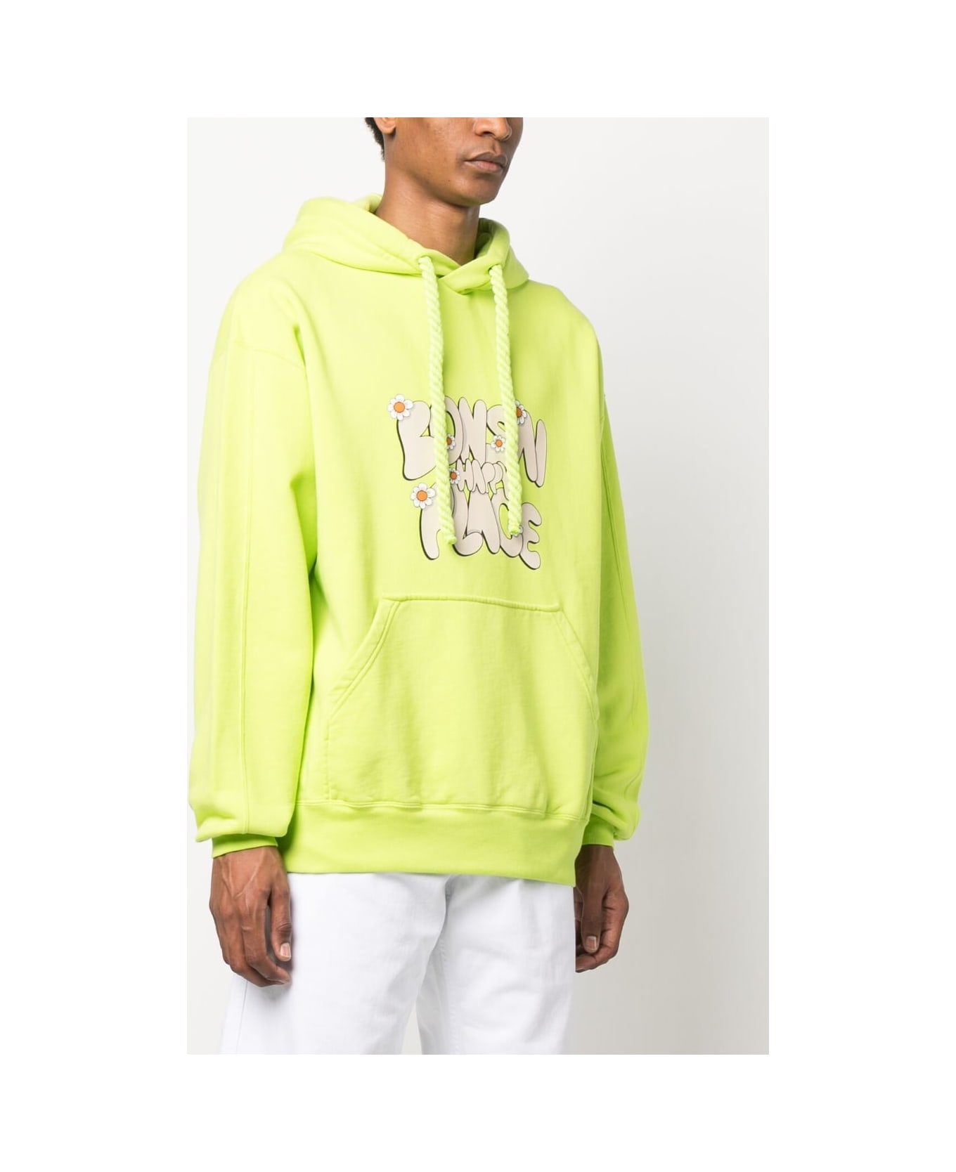 Bonsai Printed Cotton Hoodie - Green