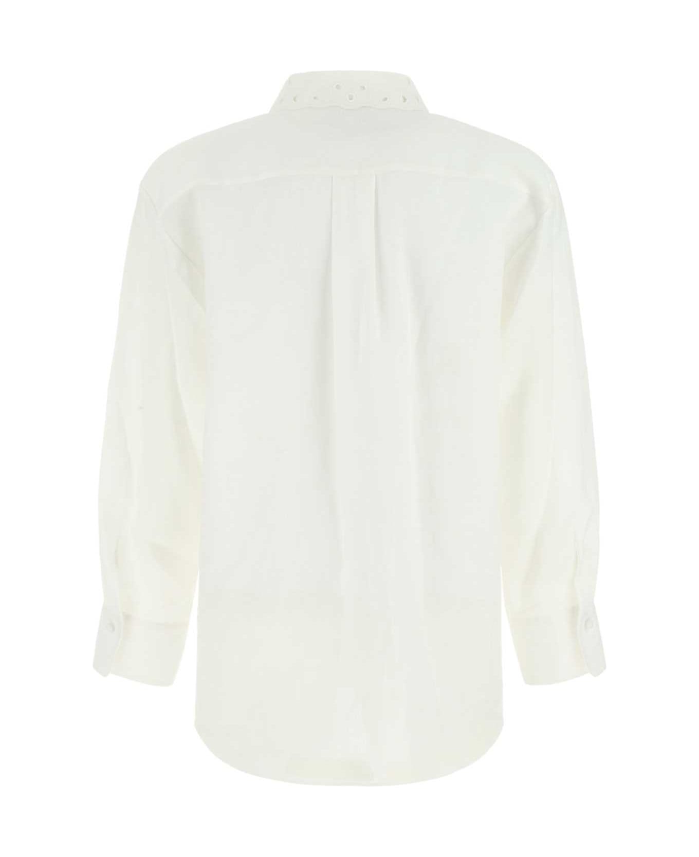 Chloé Ivory Linen Oversize Shirt - 107