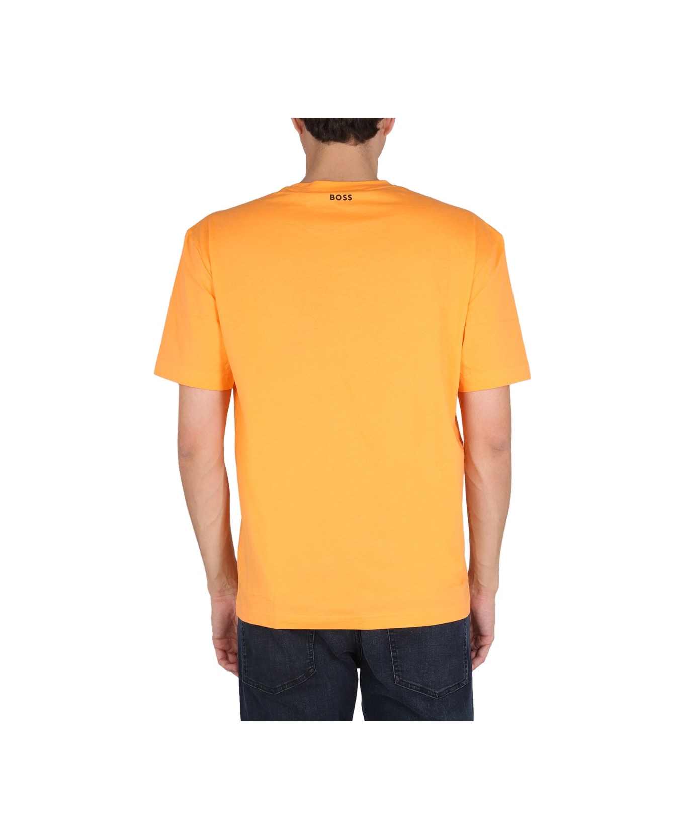 Hugo Boss Logo Print T-shirt - ORANGE