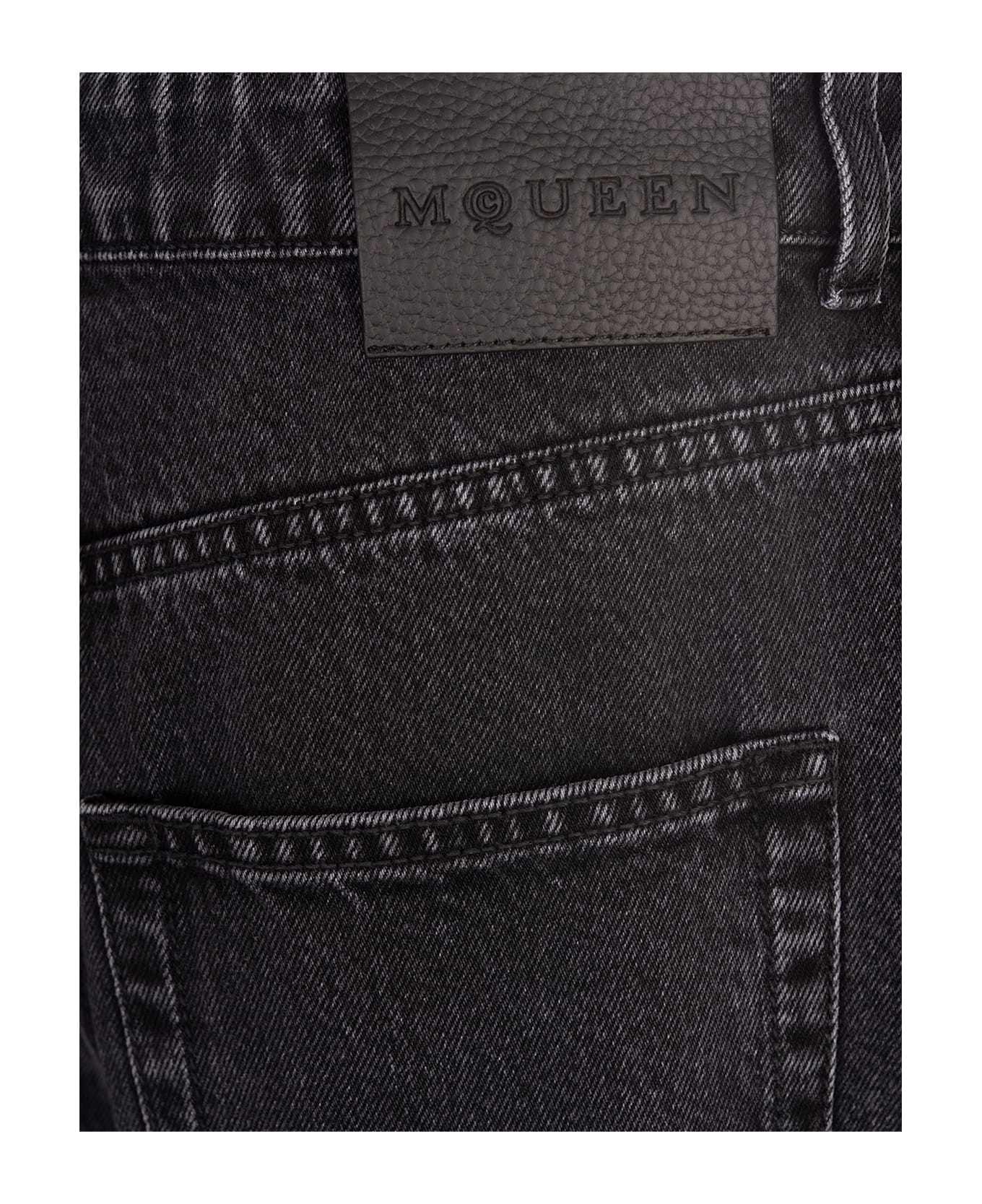 Alexander McQueen Wide-leg Skull Plaque Jeans - Black
