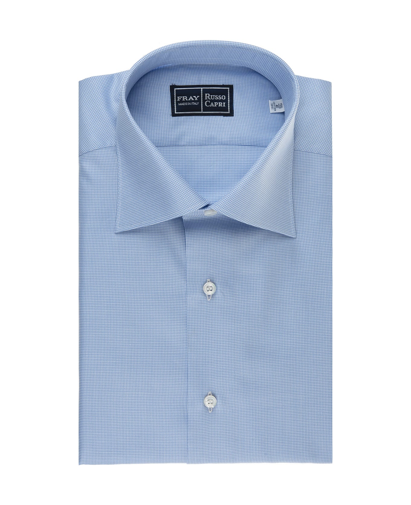 Fray Regular Fit Shirt In White And Light Blue Oxford Cotton - Blue