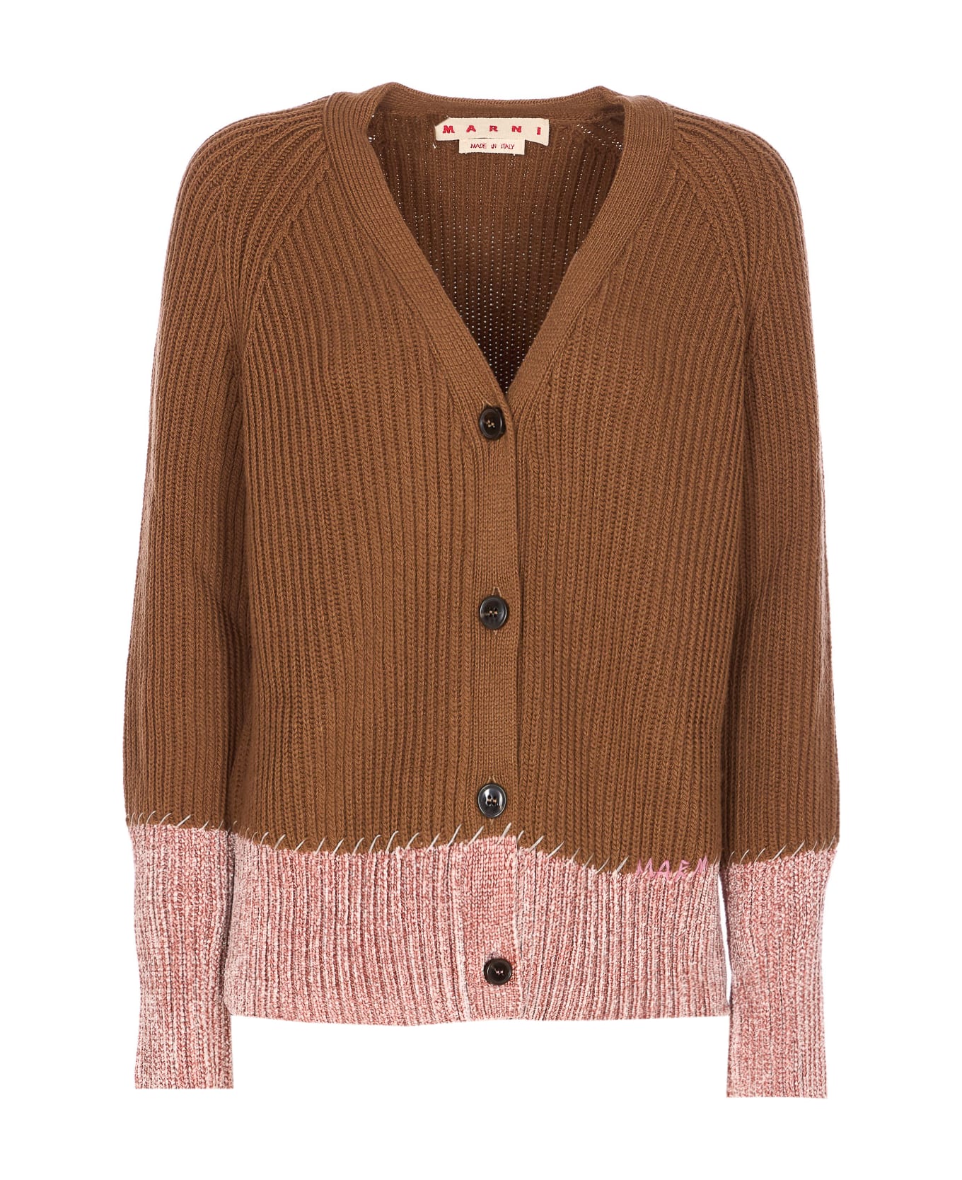 Marni Bicolor Cardigan - Brown