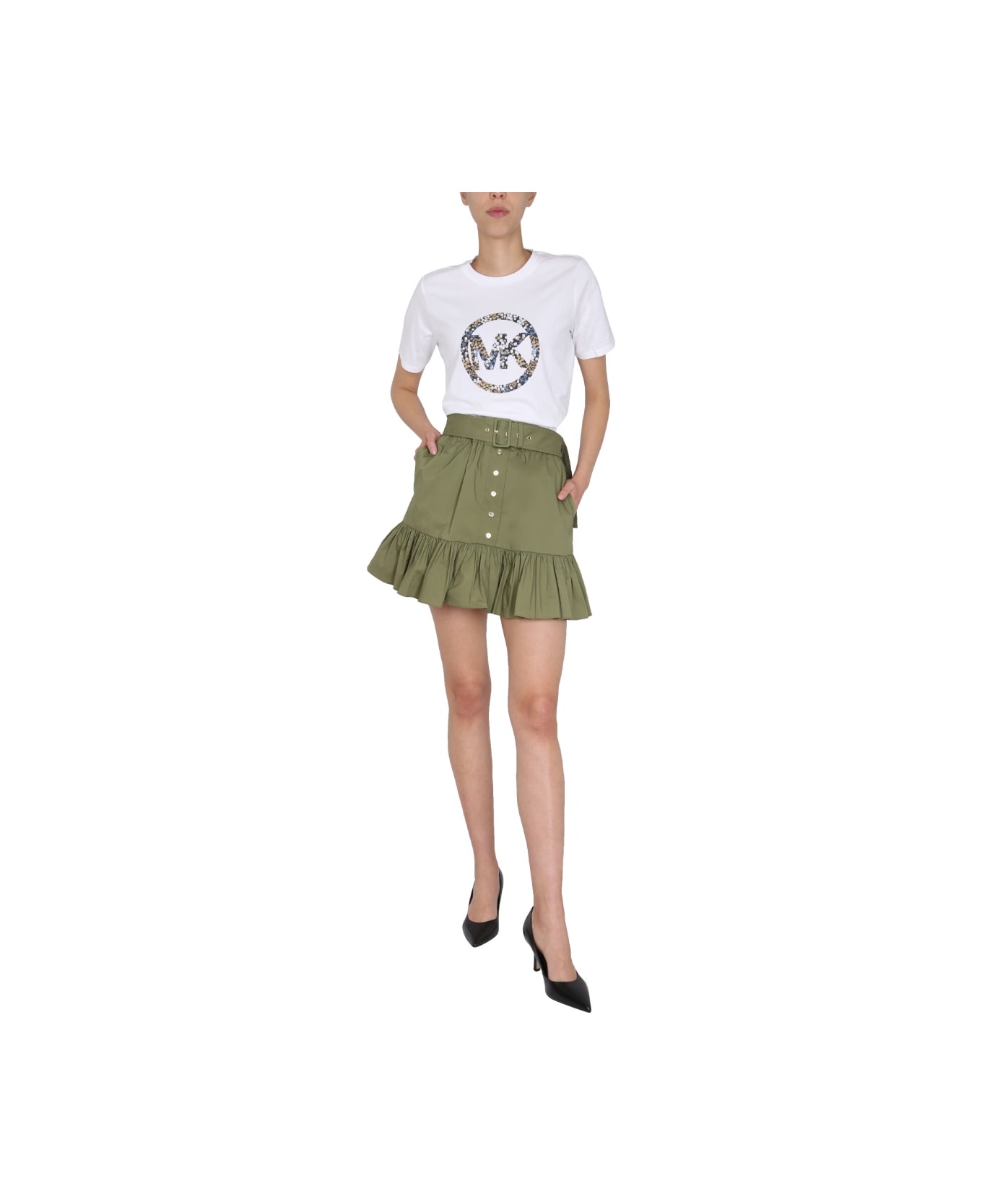 Michael Kors Cotton Skirt - MILITARY GREEN スカート
