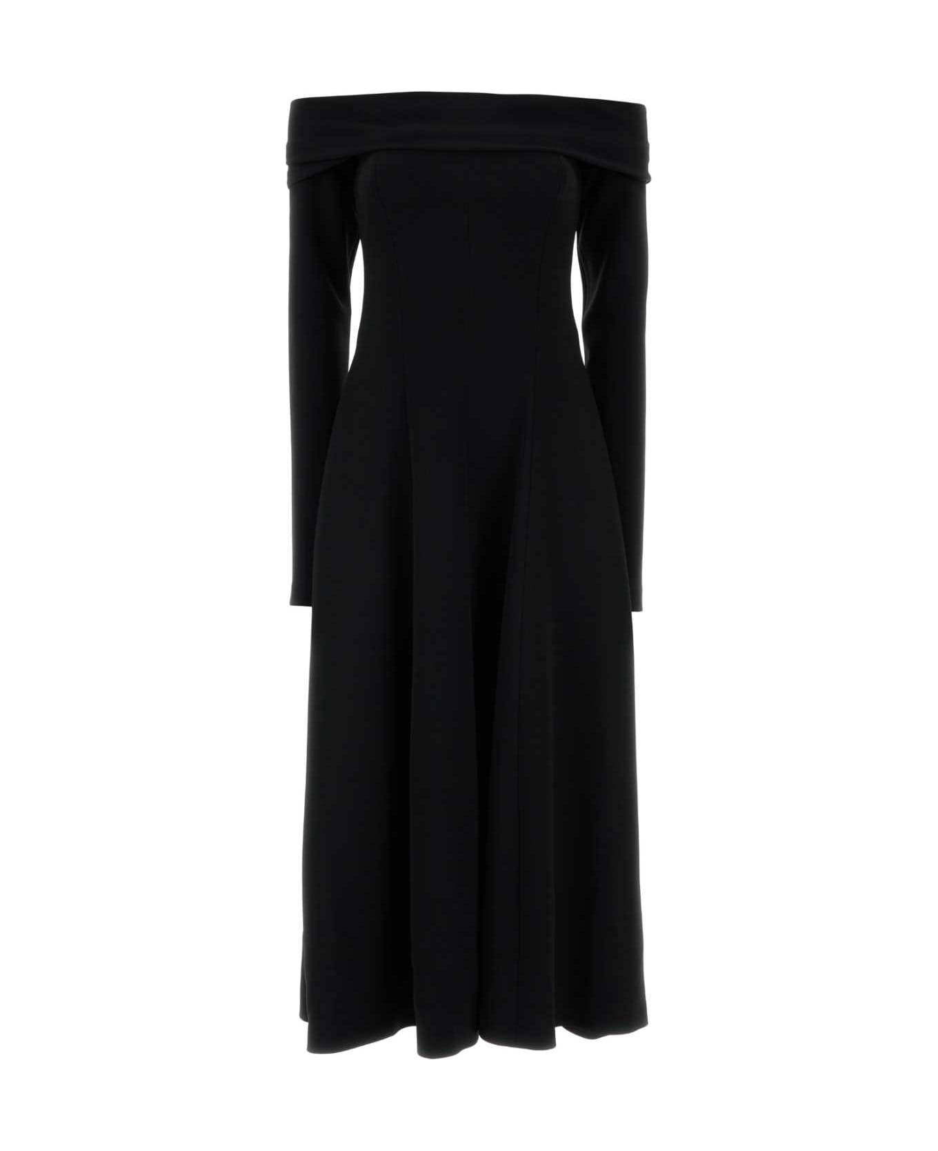 Alberta Ferretti Black Stretch Crepe Dress - NERO