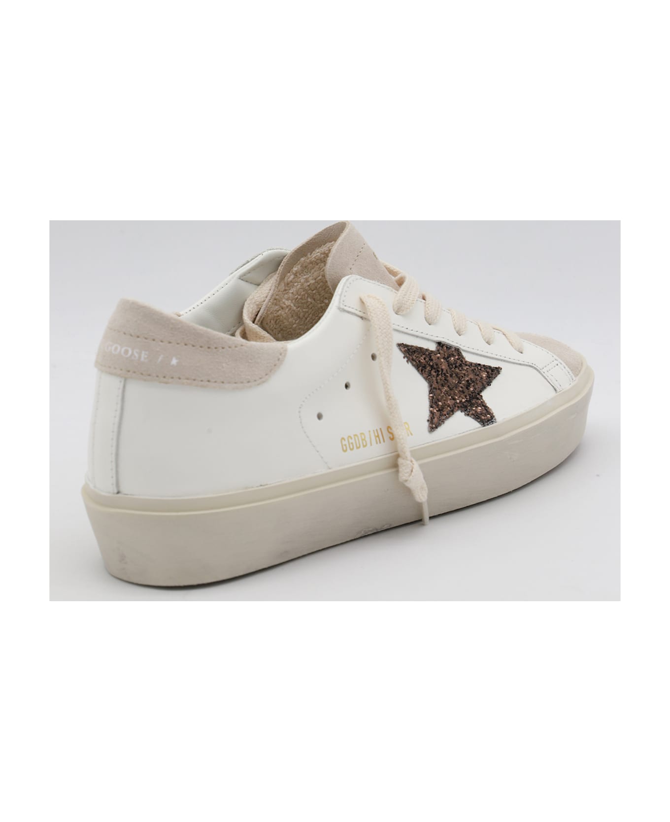 Golden Goose 'hi Star' White Leather Sneakers - white