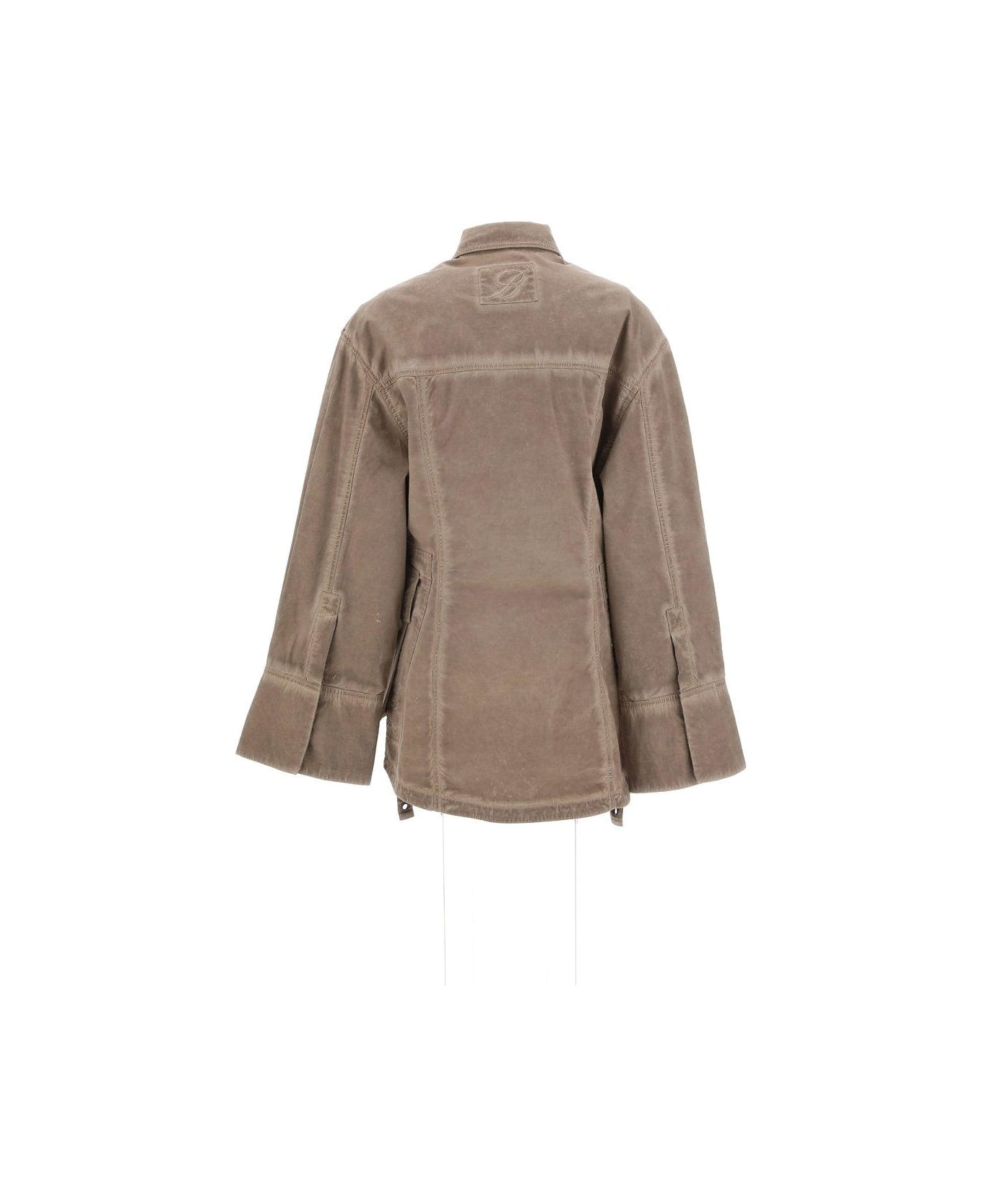 Blumarine Eyelet-detailed Denim Jacket - Brown
