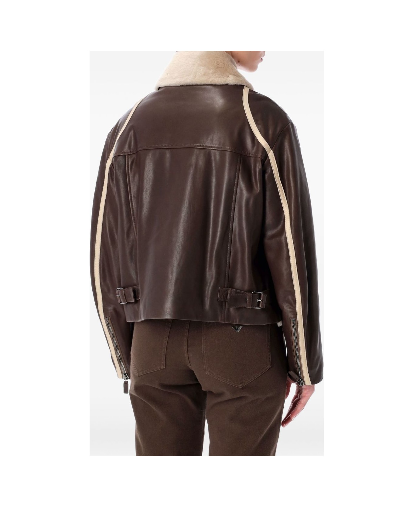 Emporio Armani Leather Jacket - Brown