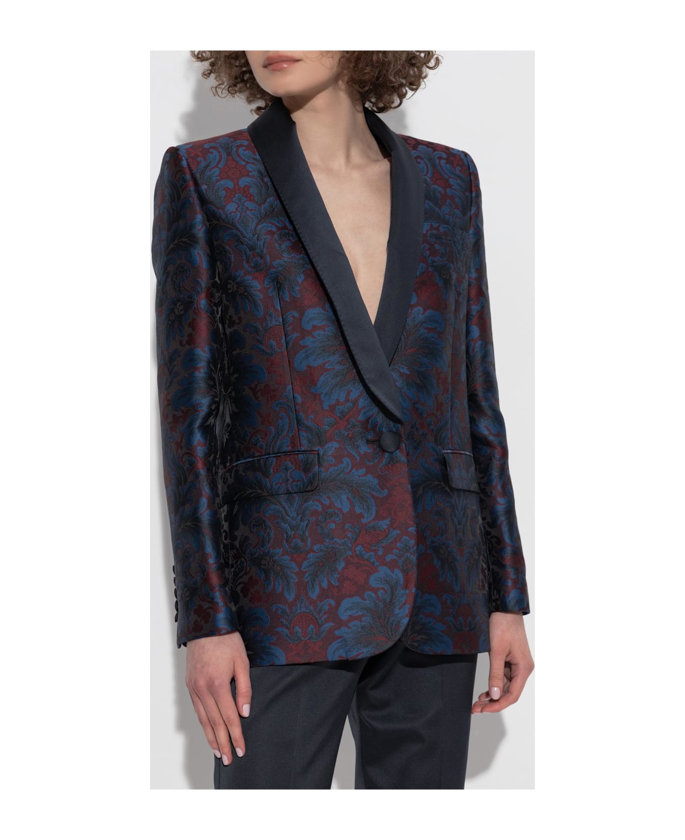 Etro Blazer With Decorative Pattern - BLUE/RED
