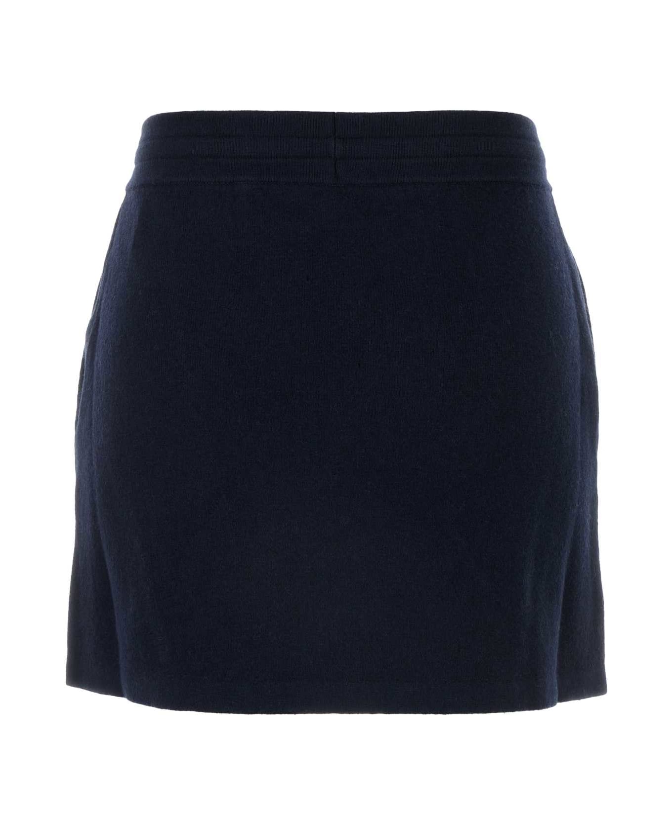 Marant Étoile Midnight Blue Stretch Cotton Blend Amaline Mini Skirt - MIDNIGHT