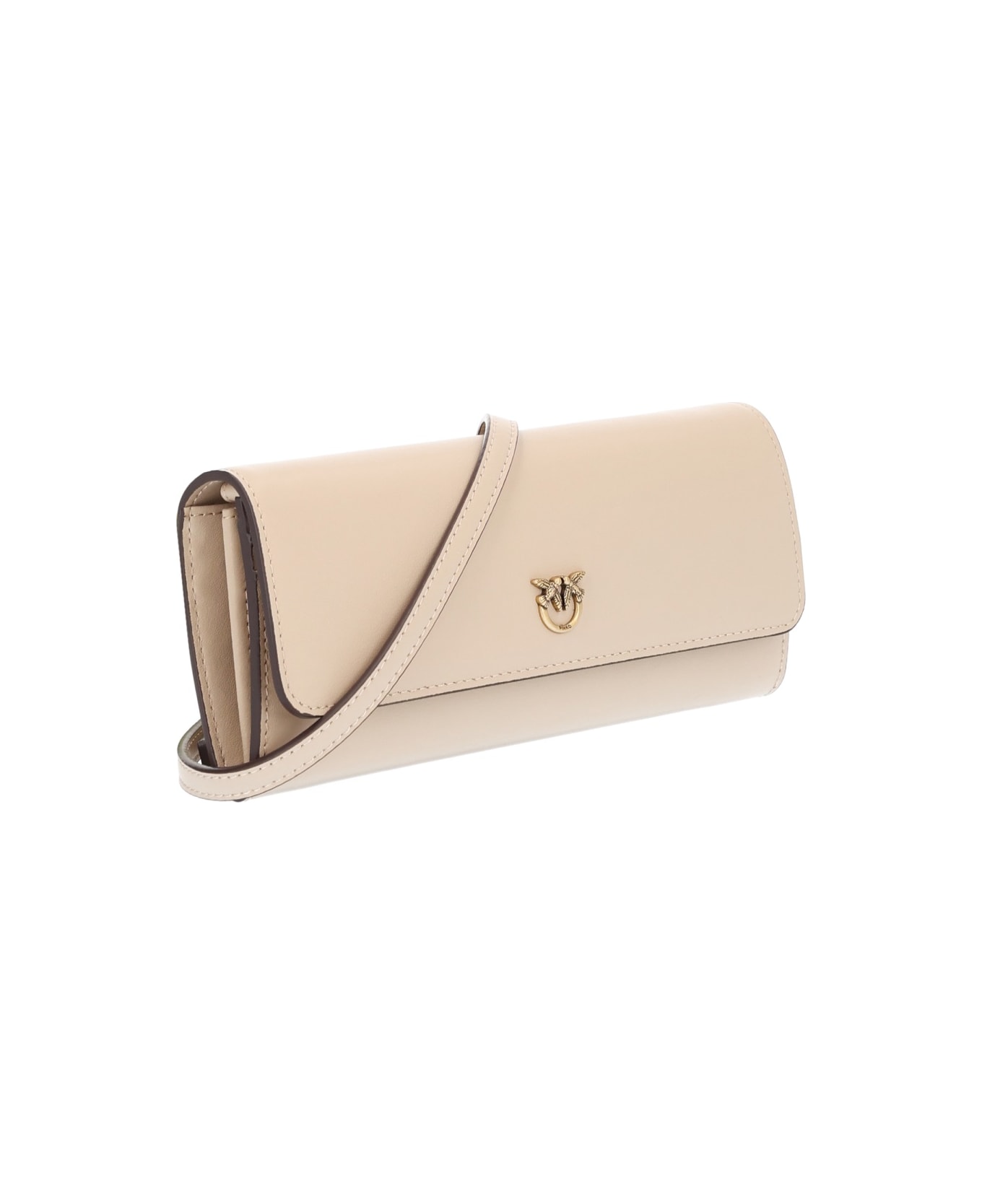 Pinko Wallet With Shoulder Strap - BEIGE