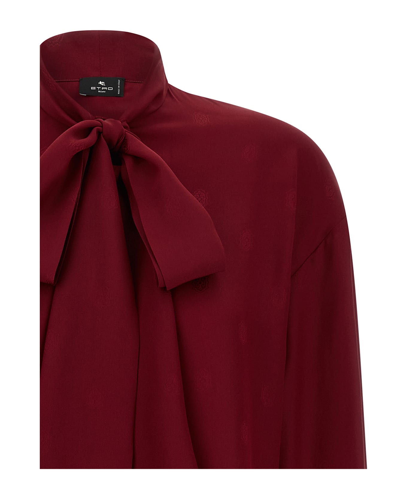 Etro Jacquard Silk Blouse - Burgundy
