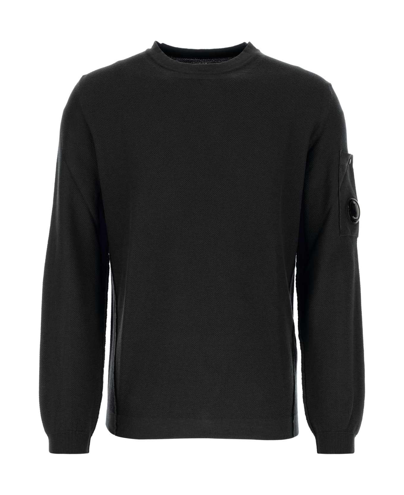 C.P. Company Black Cotton Sweater - Black