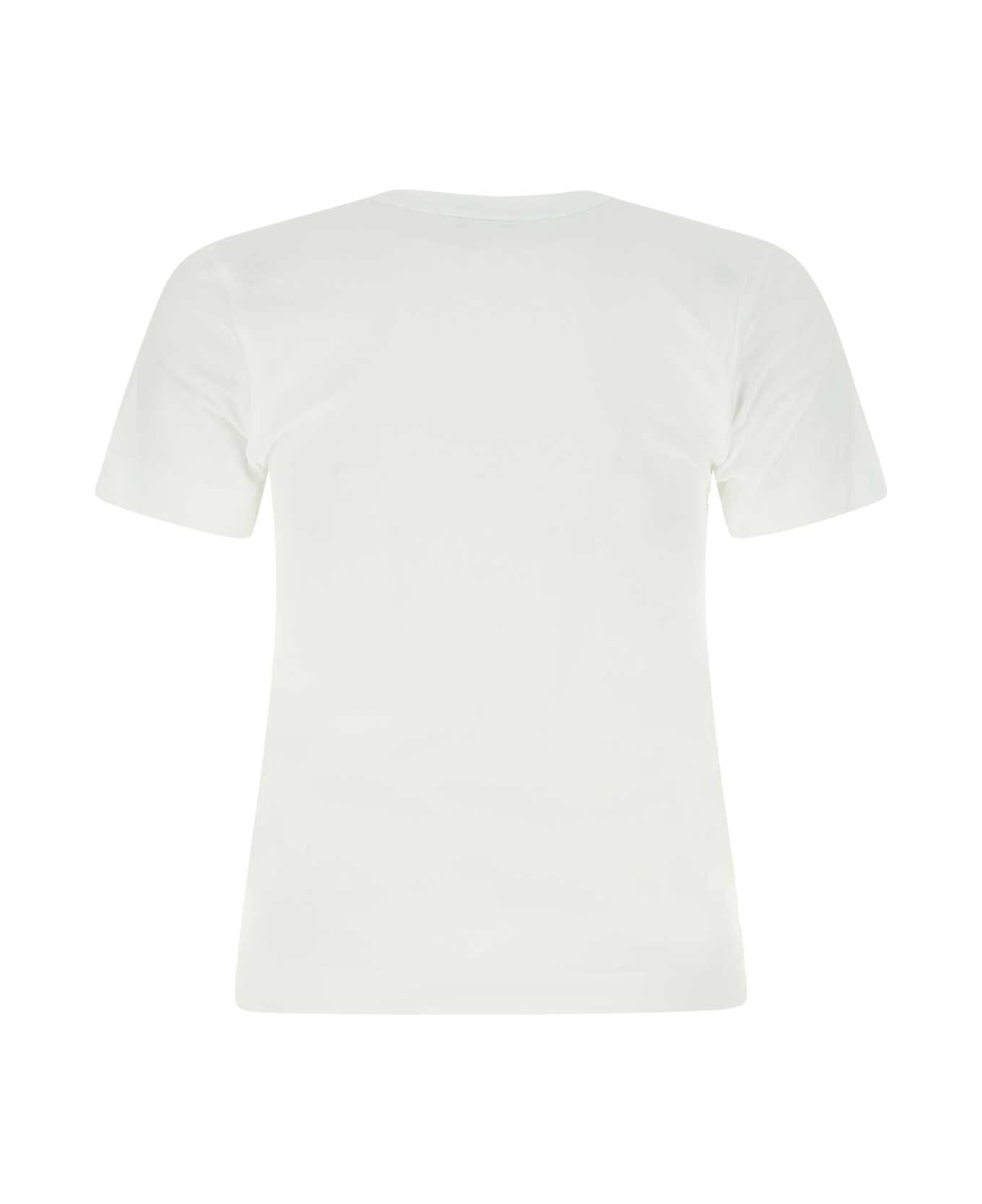 Comme des Garçons Play White Cotton T-shirt - PURPLE