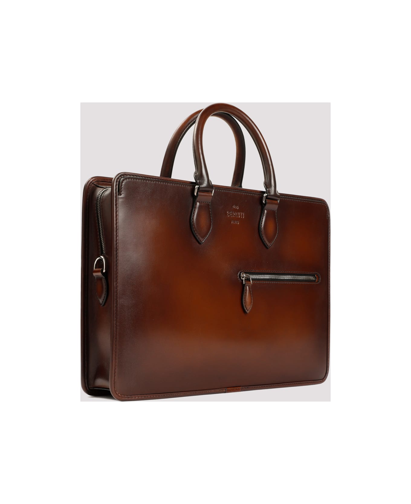 Berluti Neo Venezia Leather Handbag - Cacao Intenso