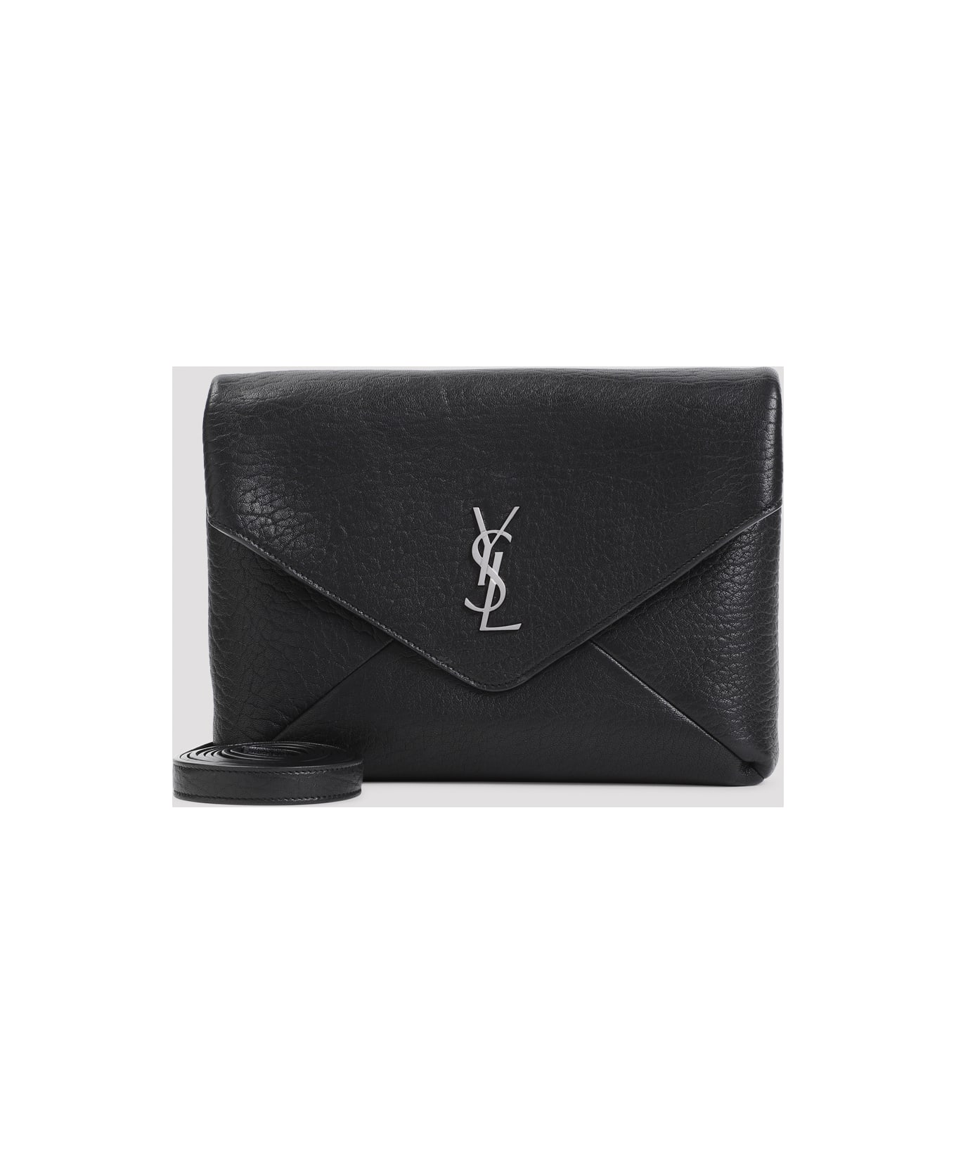 Saint Laurent Ysl Large Pouch On Strap - Nero