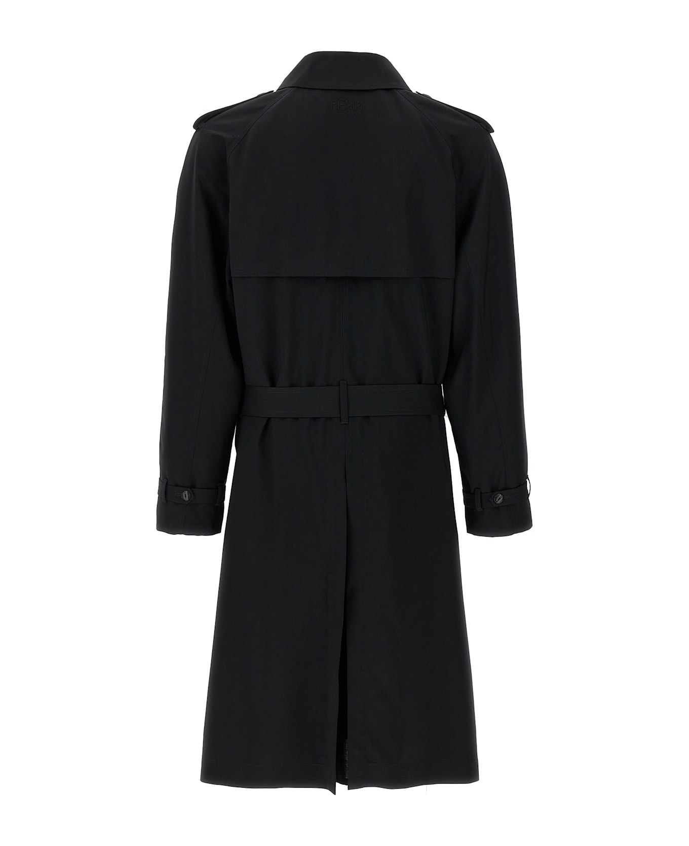 Fendi Wool Trench Coat - Black