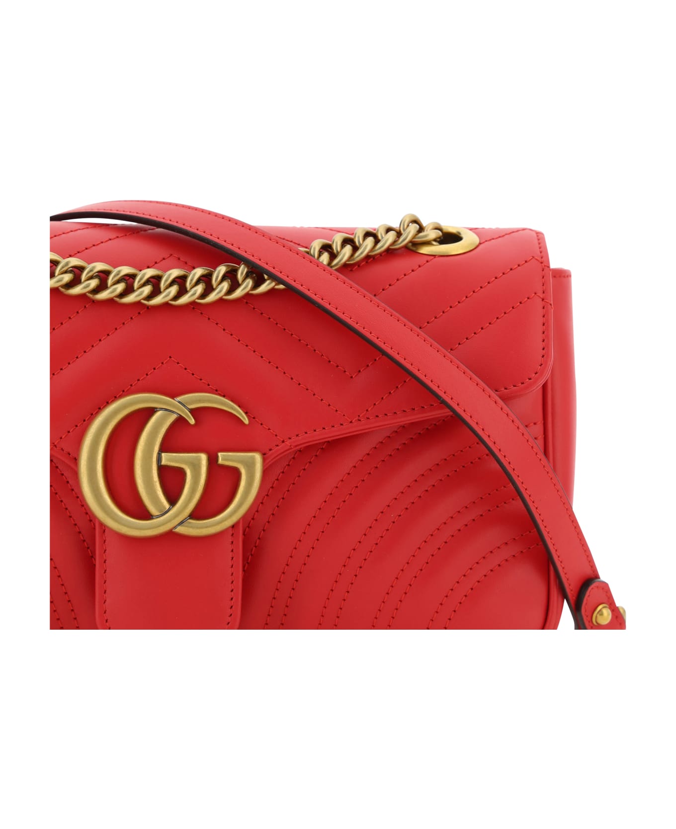 Gucci Gg Marmont Shoulder Bag - Red