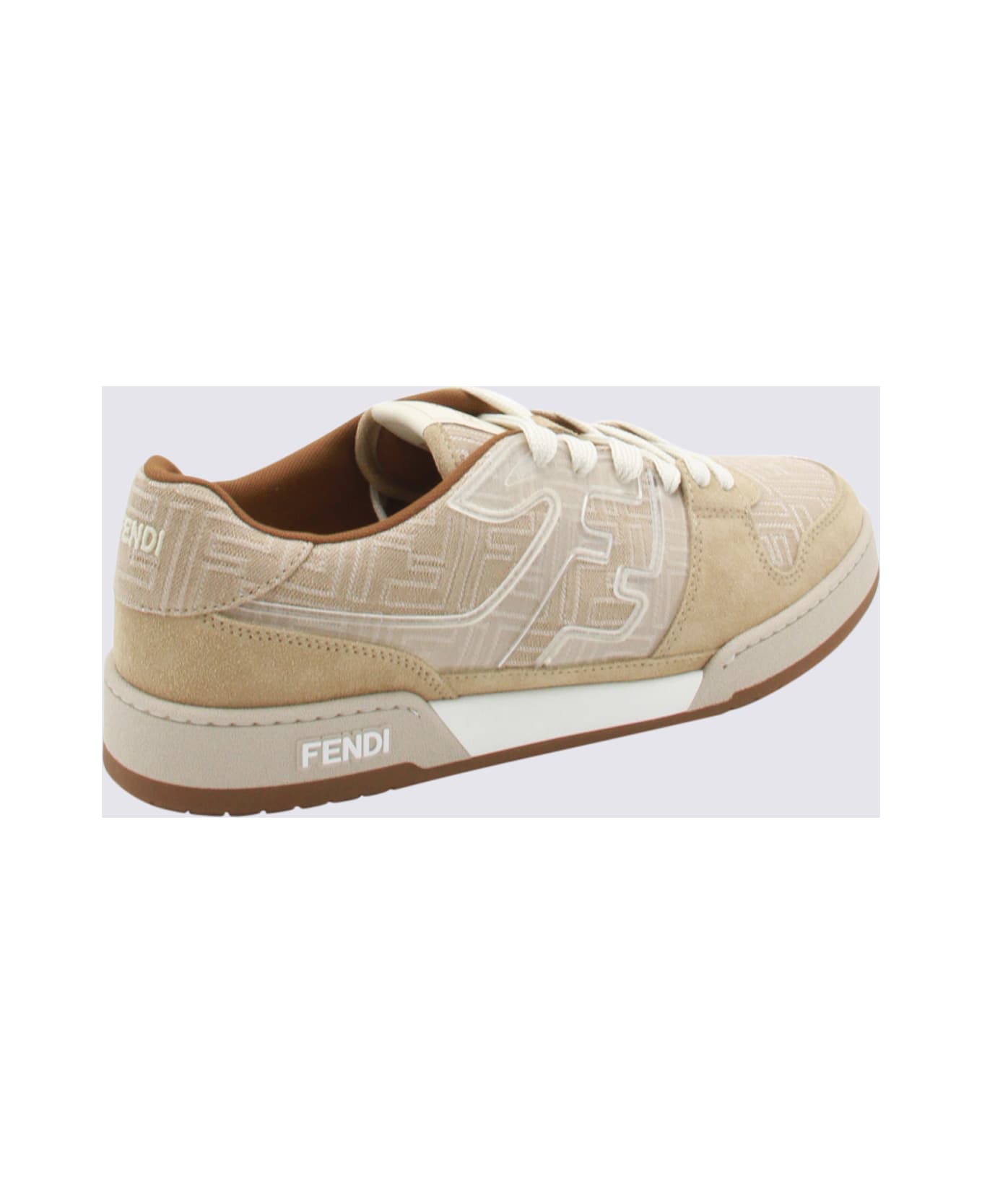 Fendi Beige Leather Sneakers - Beige