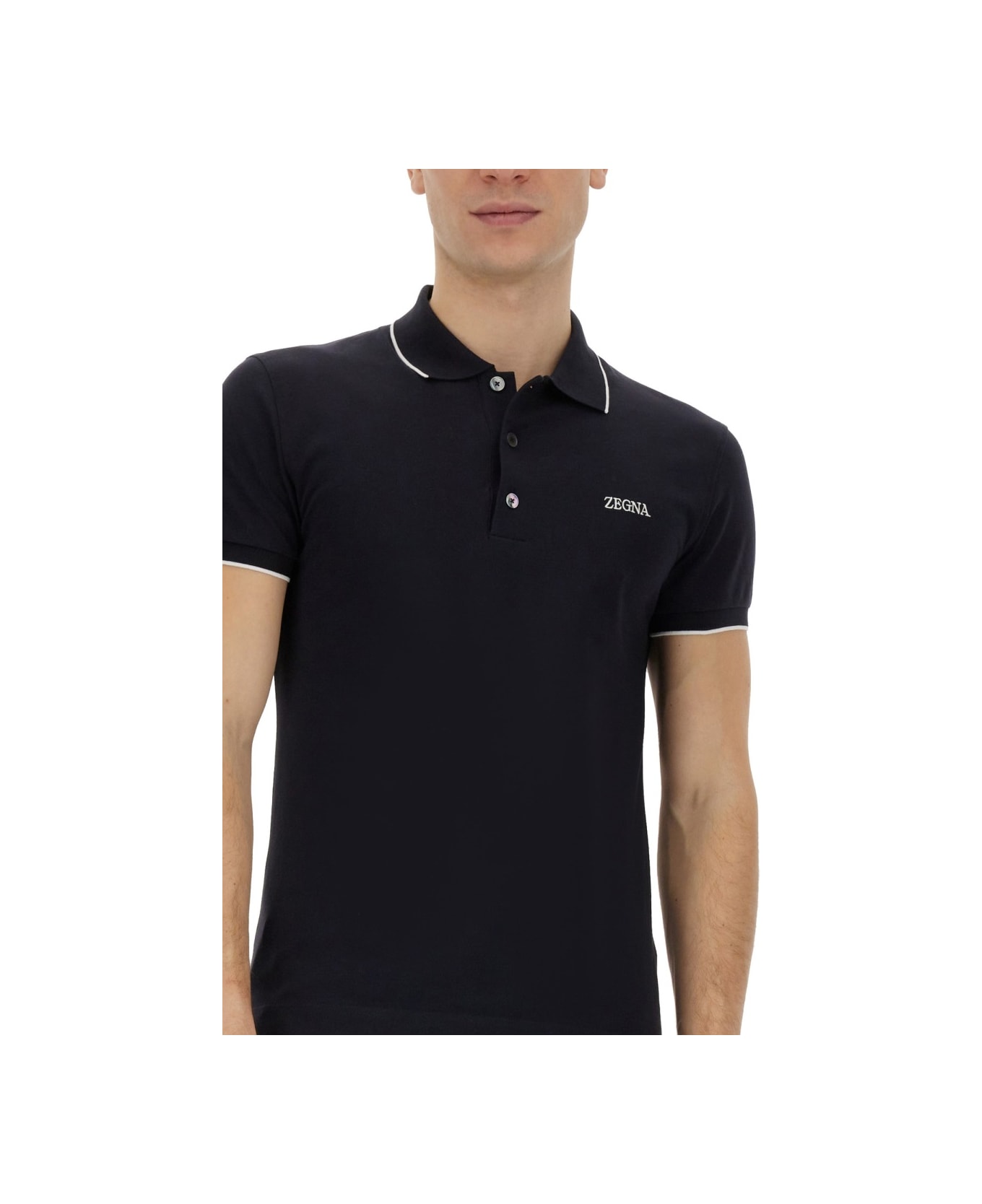 Zegna Polo With Logo - BLUE
