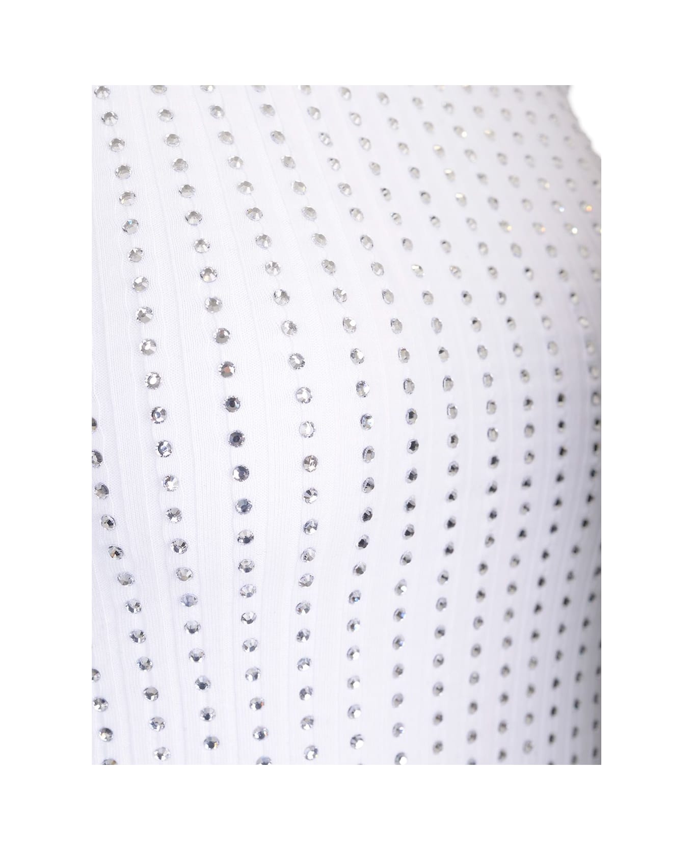 The Attico Black Tank Top With Strass - White