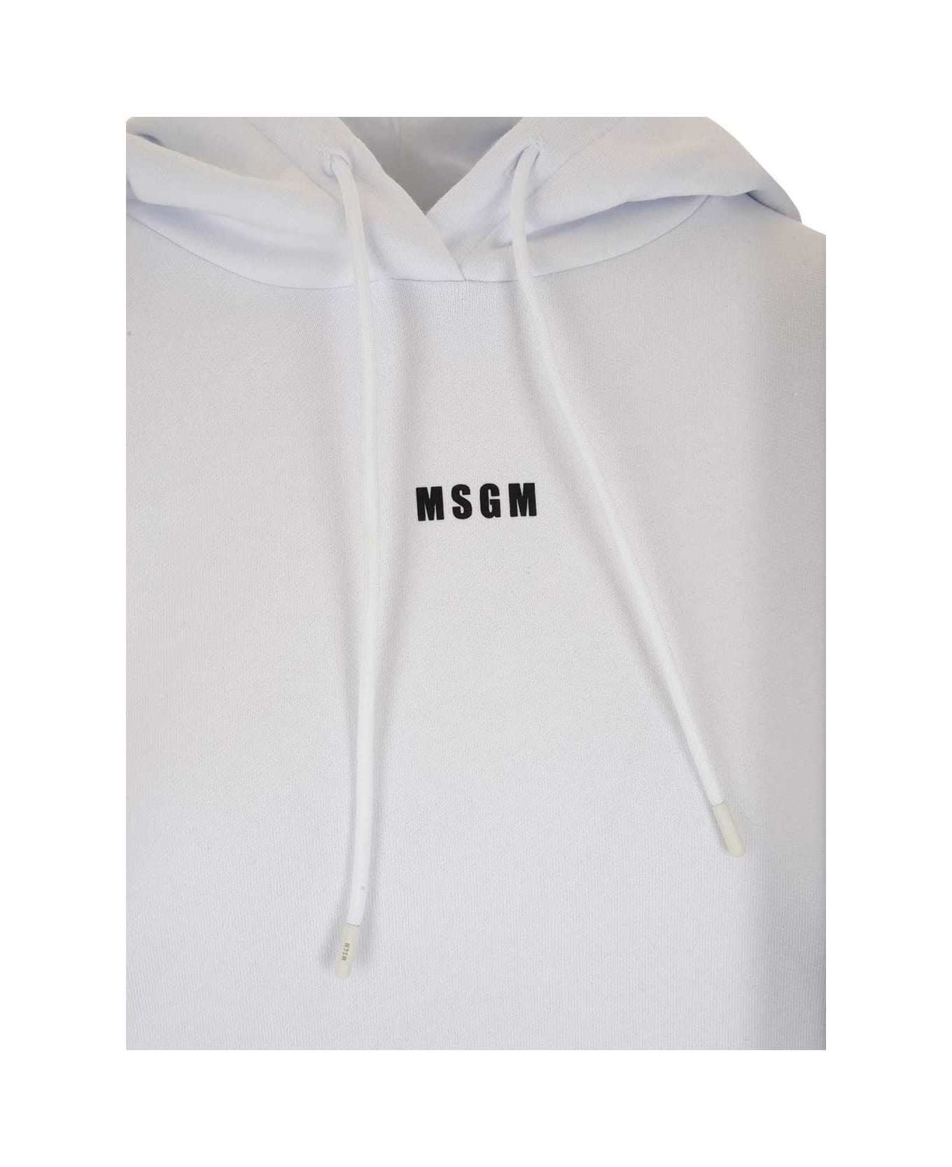 MSGM Logo Printed Hoodie - WHITE