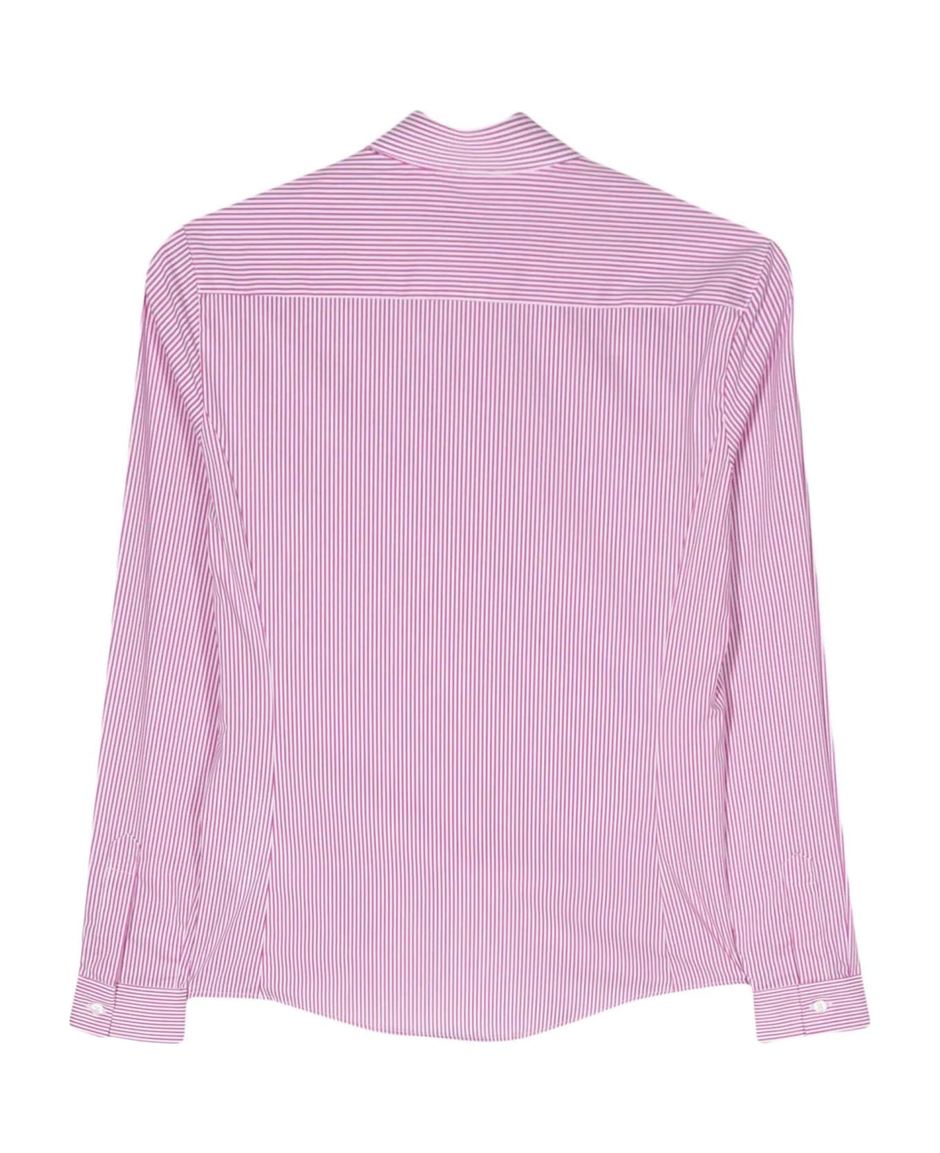 Fay White And Pink Stretch Cotton Shirt - Pink シャツ
