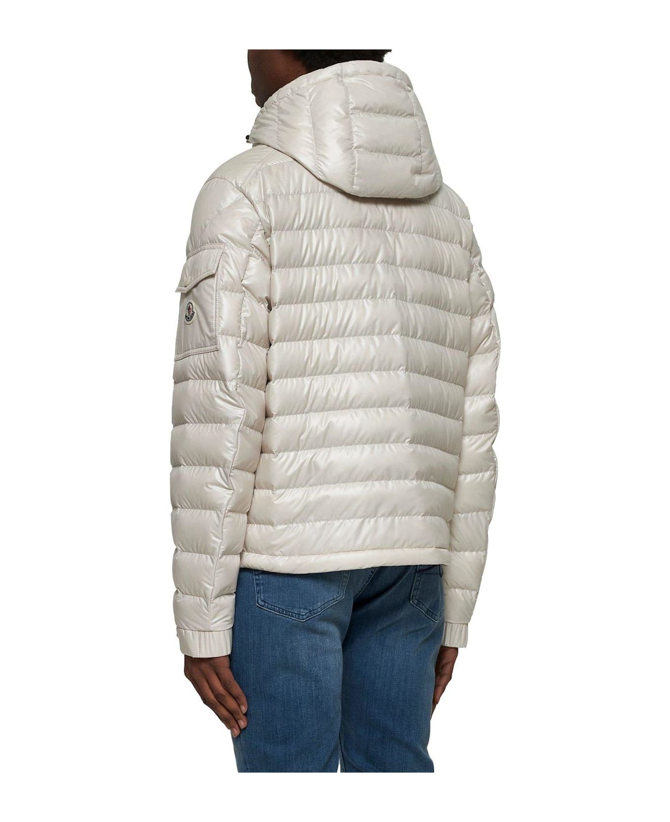 Moncler Lauros Logo Patch Zip-up Hooded Jacket - MULTICOLOUR