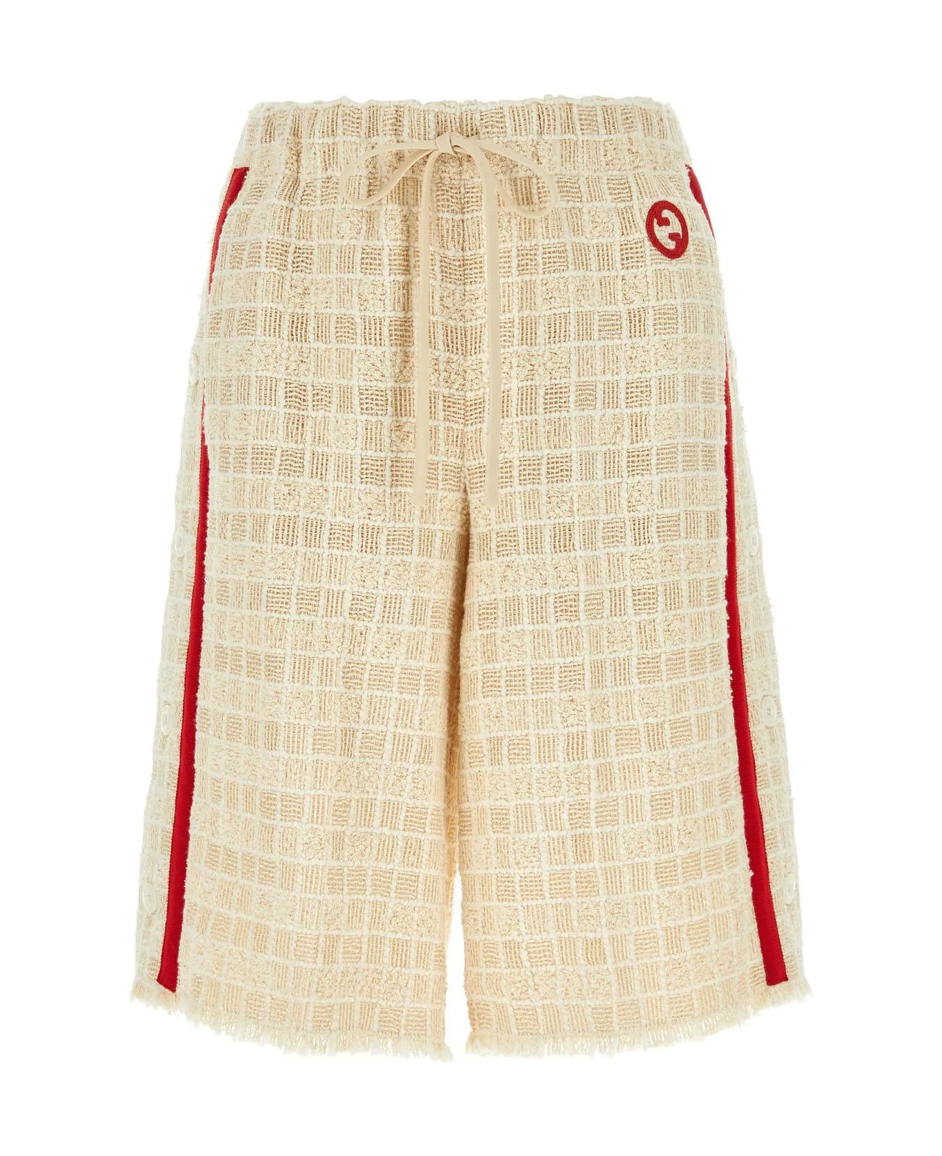 Gucci Sand Tweed Bermuda Shorts - White ショートパンツ