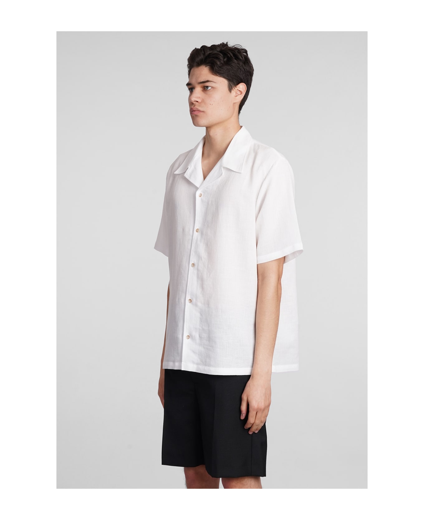 Séfr Shirt In White Cotton And Linen - white
