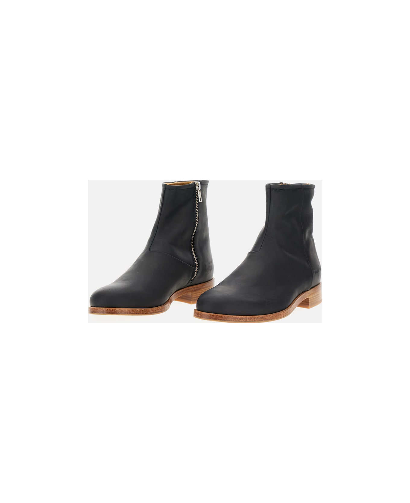 Common Projects Zipper Boot In Waxed Suede - Black