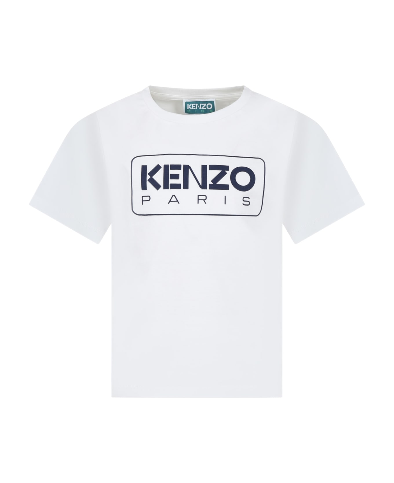 Kenzo Kids Ivory T-shirt For Kids With Logo - IVORY