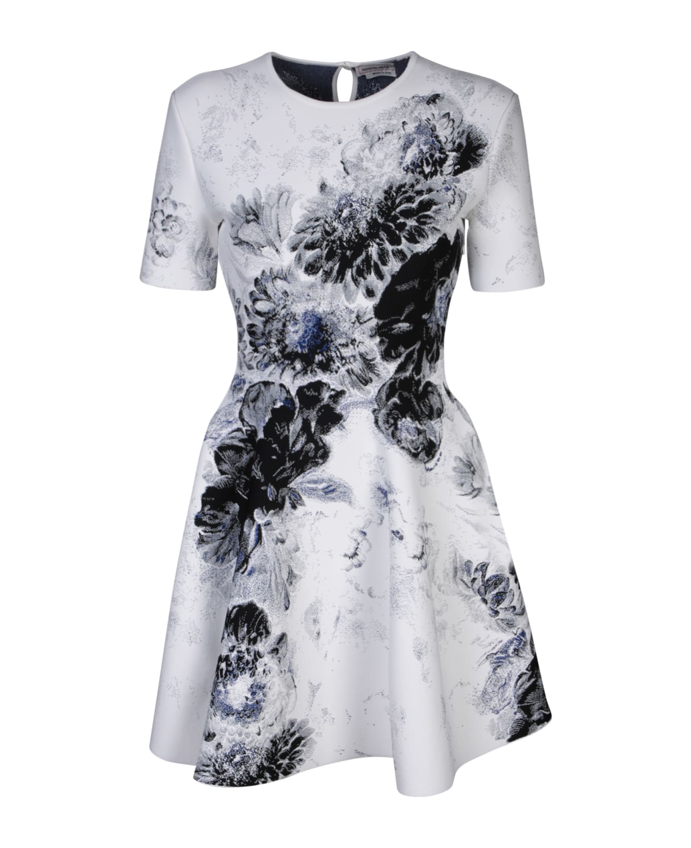 Alexander McQueen Chiaroscuro Jacquard Mini Dress - White