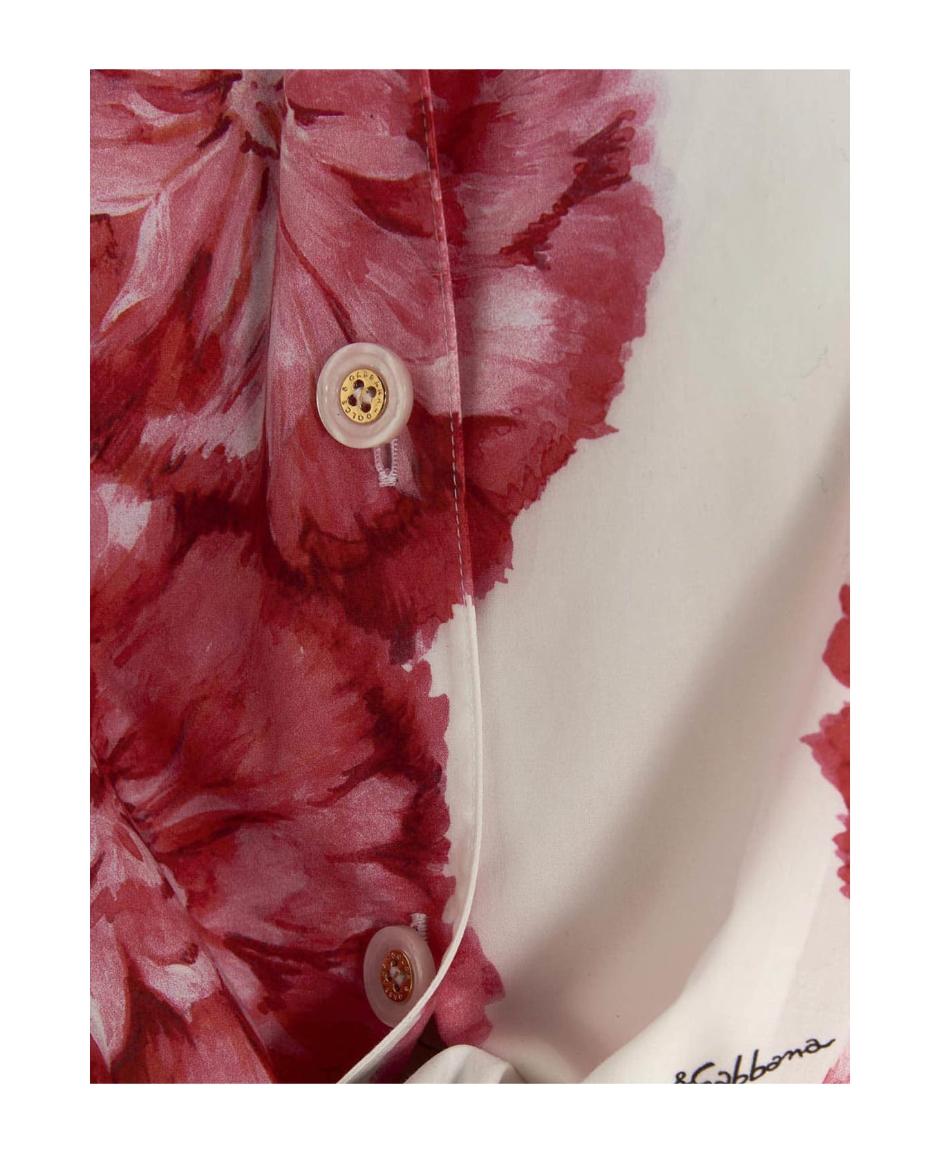Dolce Detail & Gabbana 'carnation' Shirt - Bianco