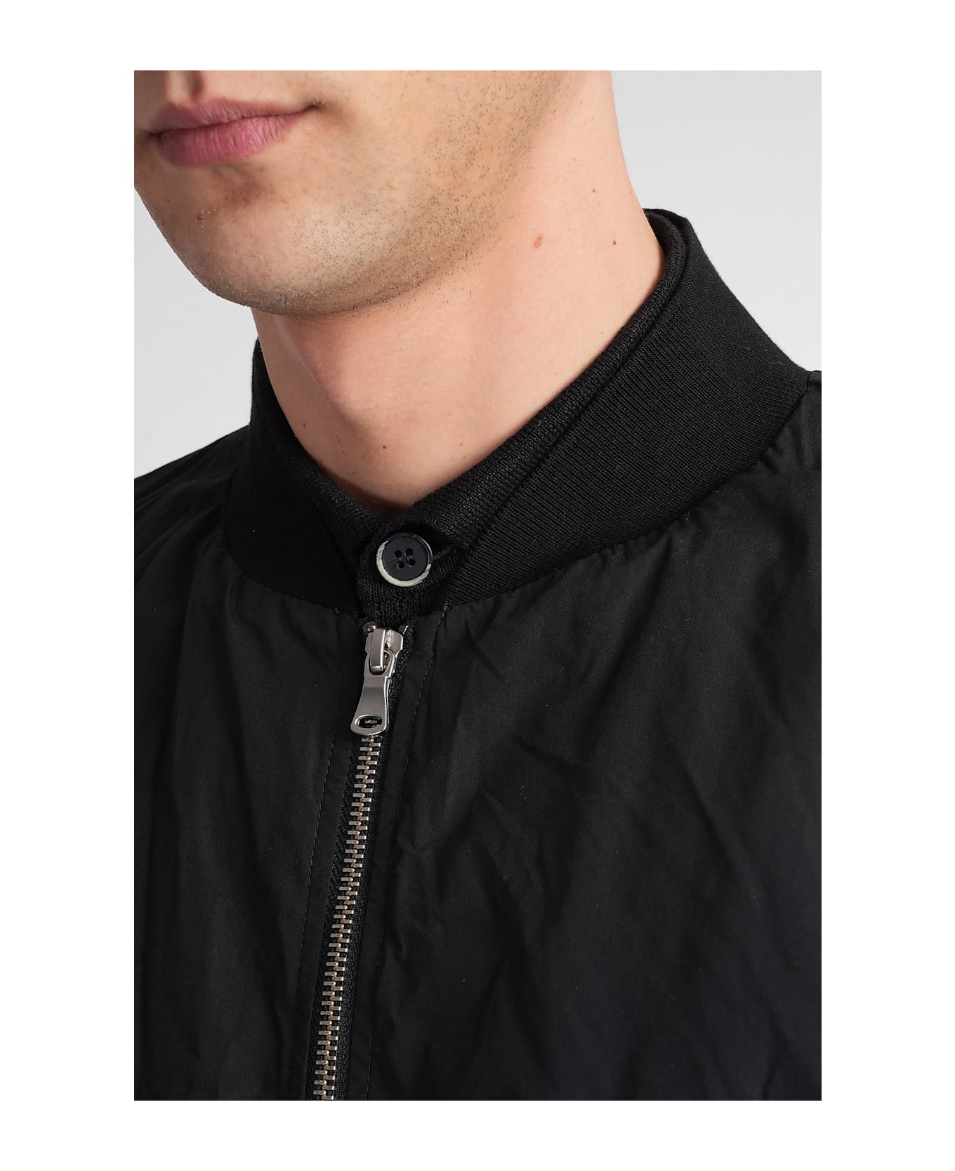 Barena Blus Bomber Jacket In Black Cotton - black