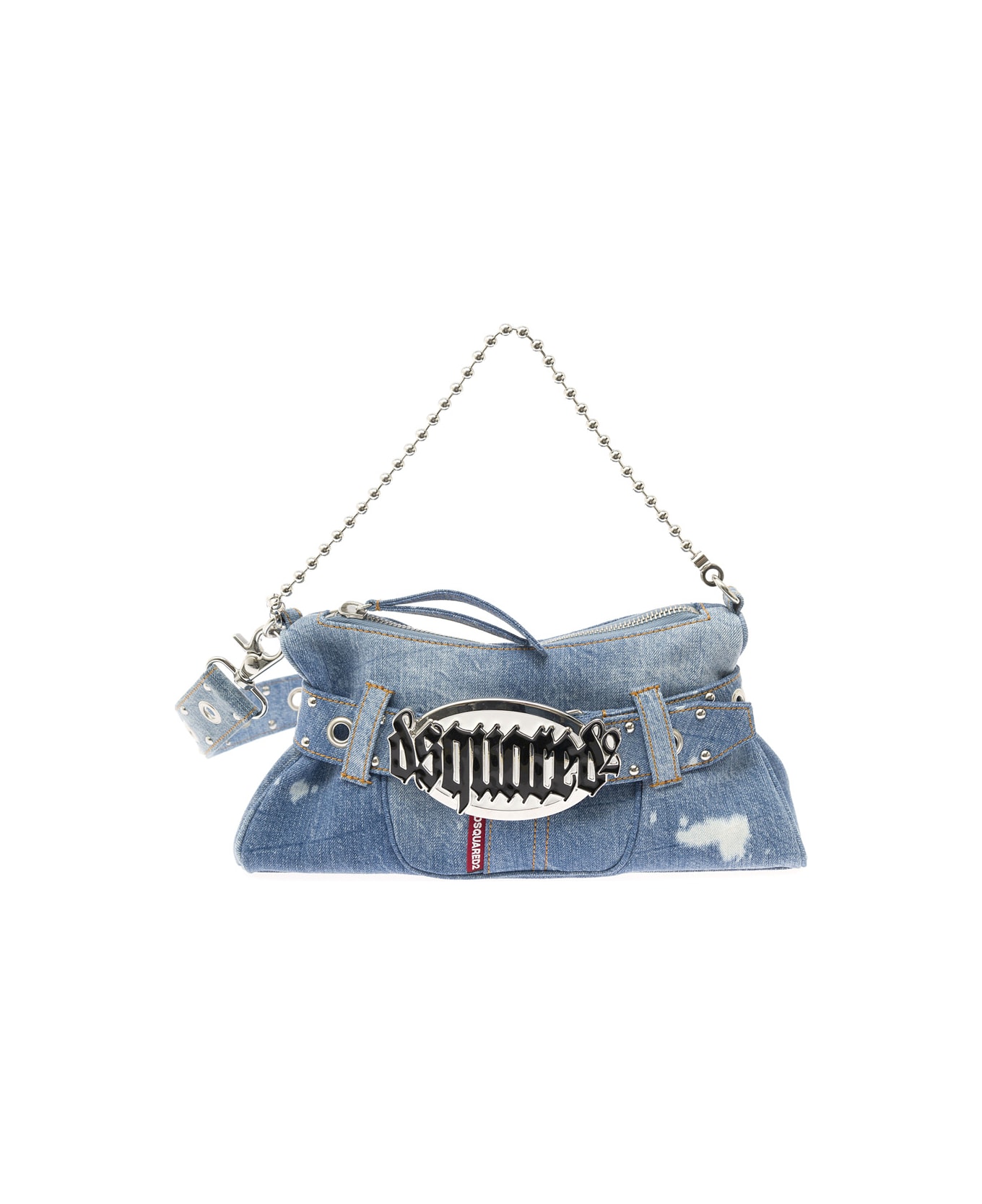 Dsquared2 'gothic' Light Blue Crossbody Bag With Belt Dsquared2 In Denim Woman - Light blue