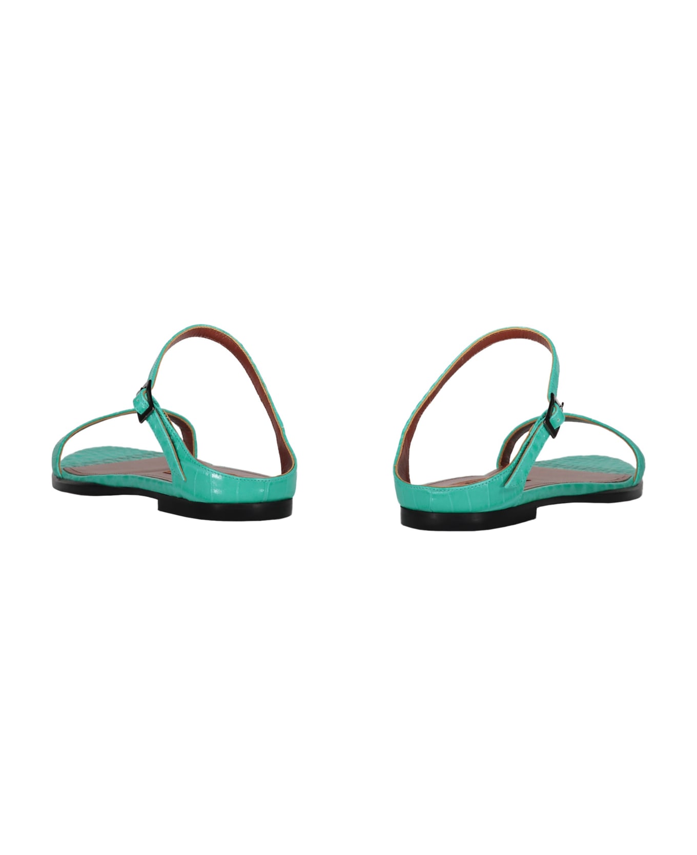 Missoni Leather Flat Sandals - green