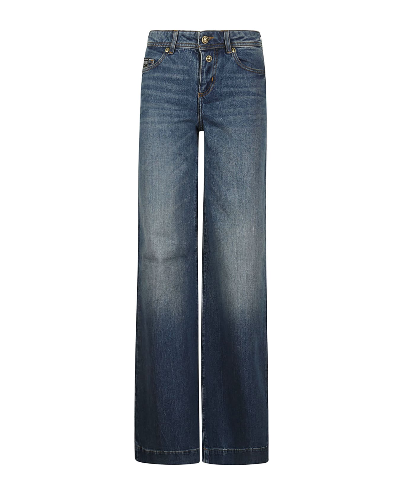 Versace Jeans Couture 76dp506 C Slim Wide Leg Stella M.plate Trousers/5p - INDIGO