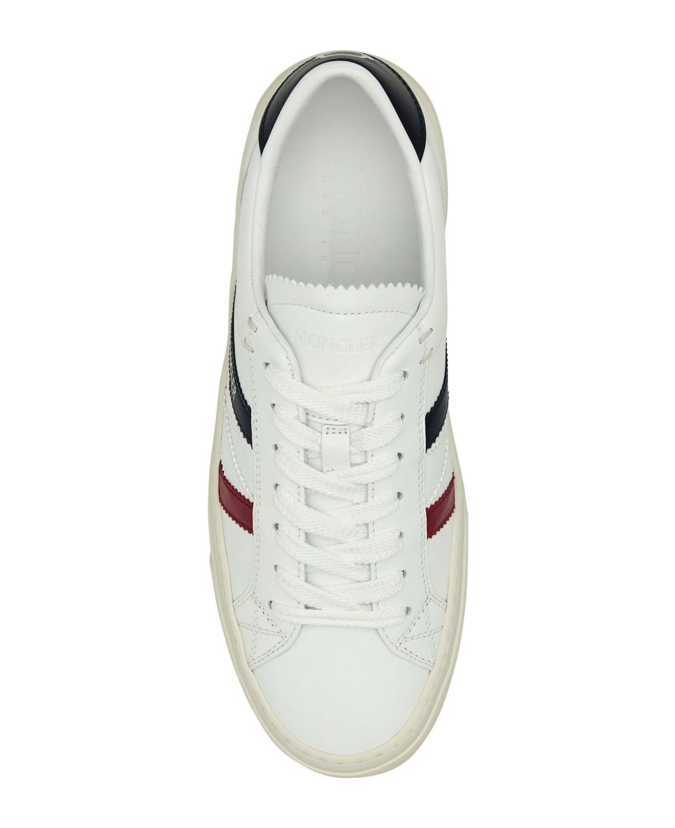 Moncler White Leather Monaco 2 Sneakers - 1
