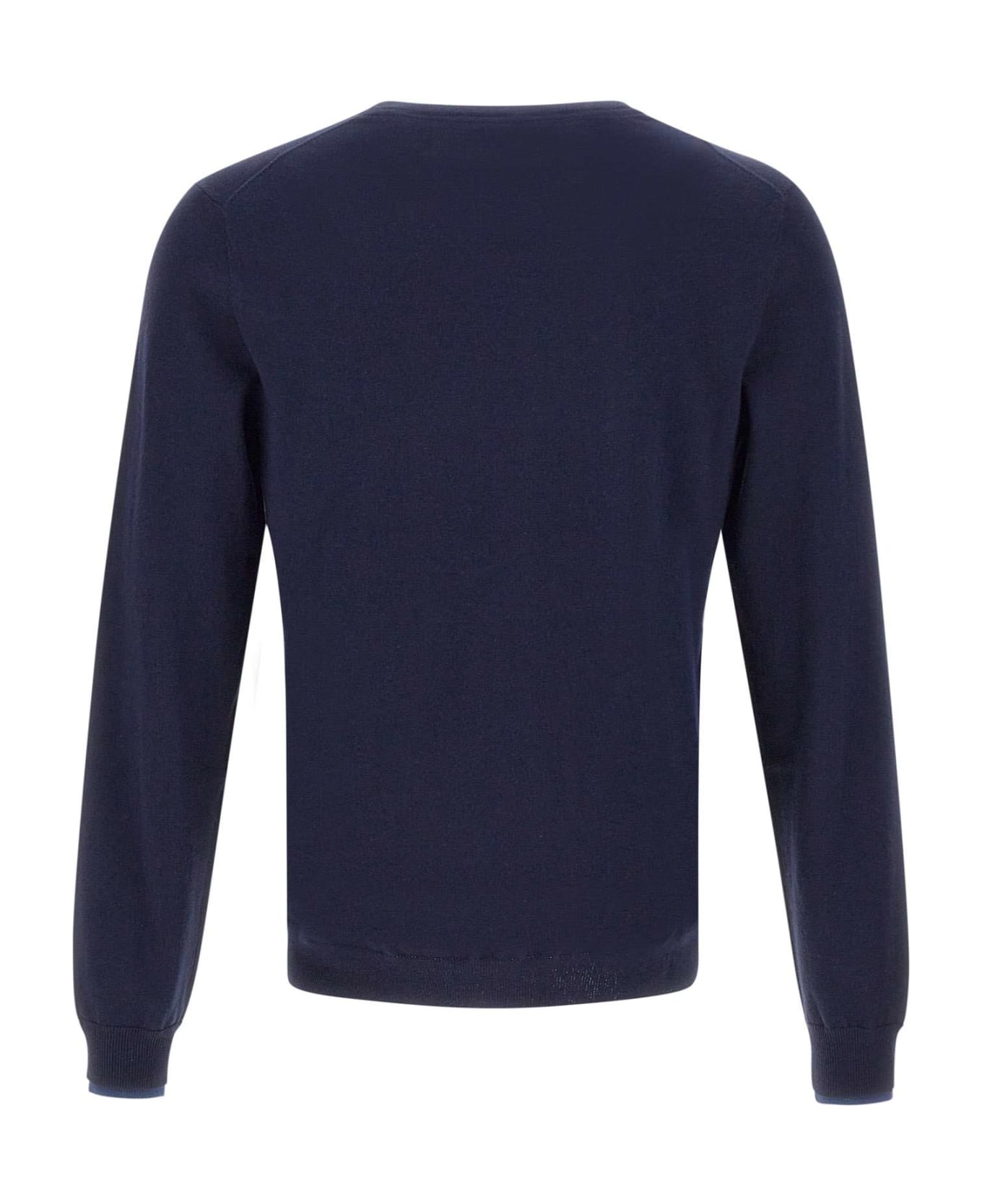 Sun 68 'round Double' Cotton And Wool Pullover Sweater - NAVY BLUE ニットウェア